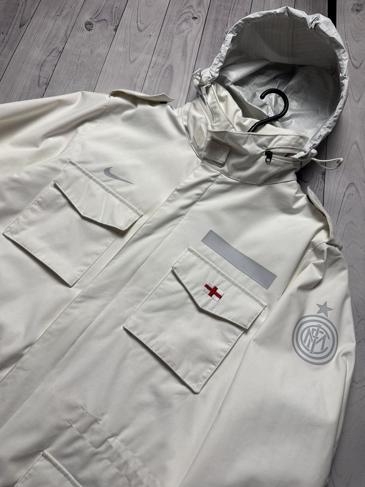 Nike × Vintage Vintage Nike Inter Milan soccer jacket parka logo rare L Size US L / EU 52-54 / 3 - 3 Thumbnail