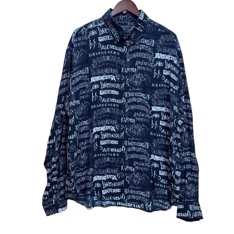 Balenciaga Balenciaga Graffiti Print Shirt Size US XS / EU 42 / 0 - 1 Thumbnail
