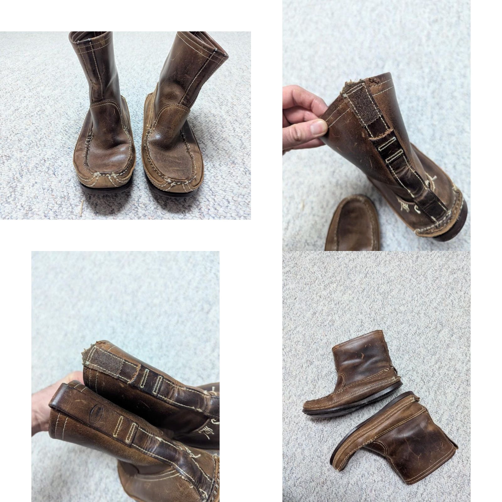 Vintage VINTAGE Bass brown leather Moccasins 9.5 mens 7.5" tall slip-on boots boots Leather Buckle accents Boot Mens 9.5 brown Leather Size US 10 / EU 43 - 8 Thumbnail