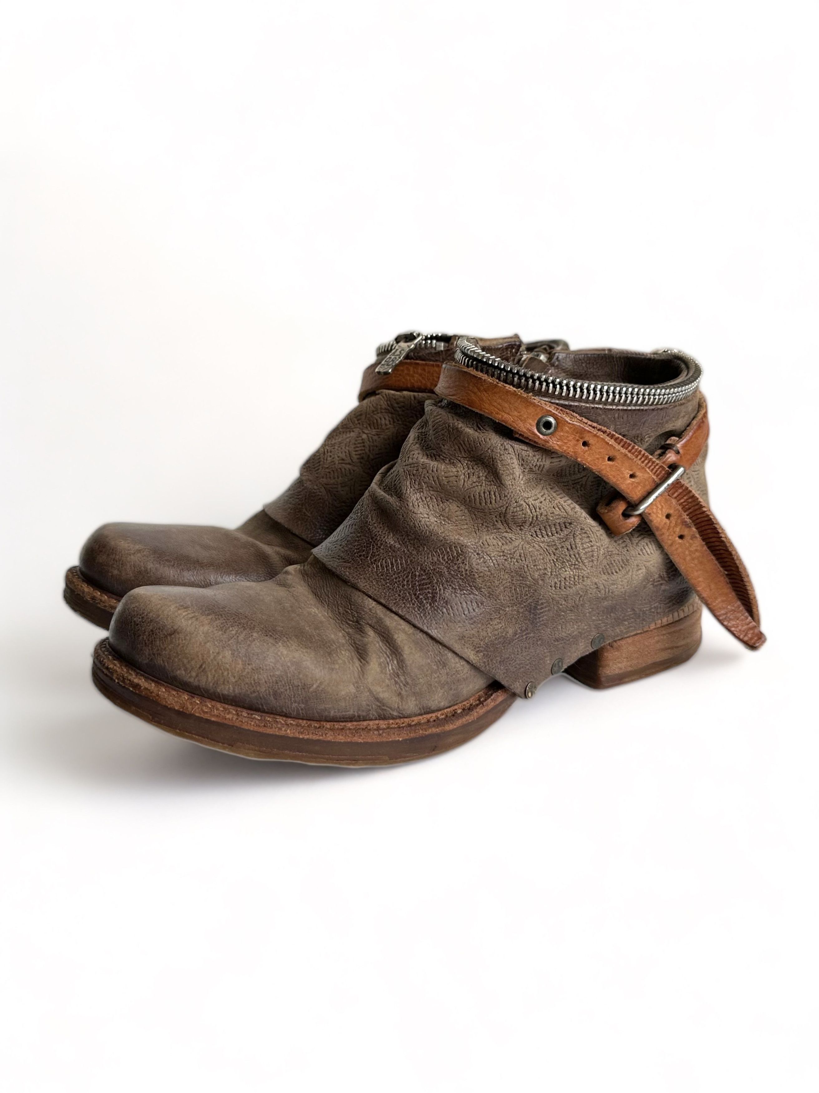 A.S.98 Airstep A.S. 98 Distressed Zip Boots EU39/US8 Size US 9 / IT 39 - 3 Thumbnail