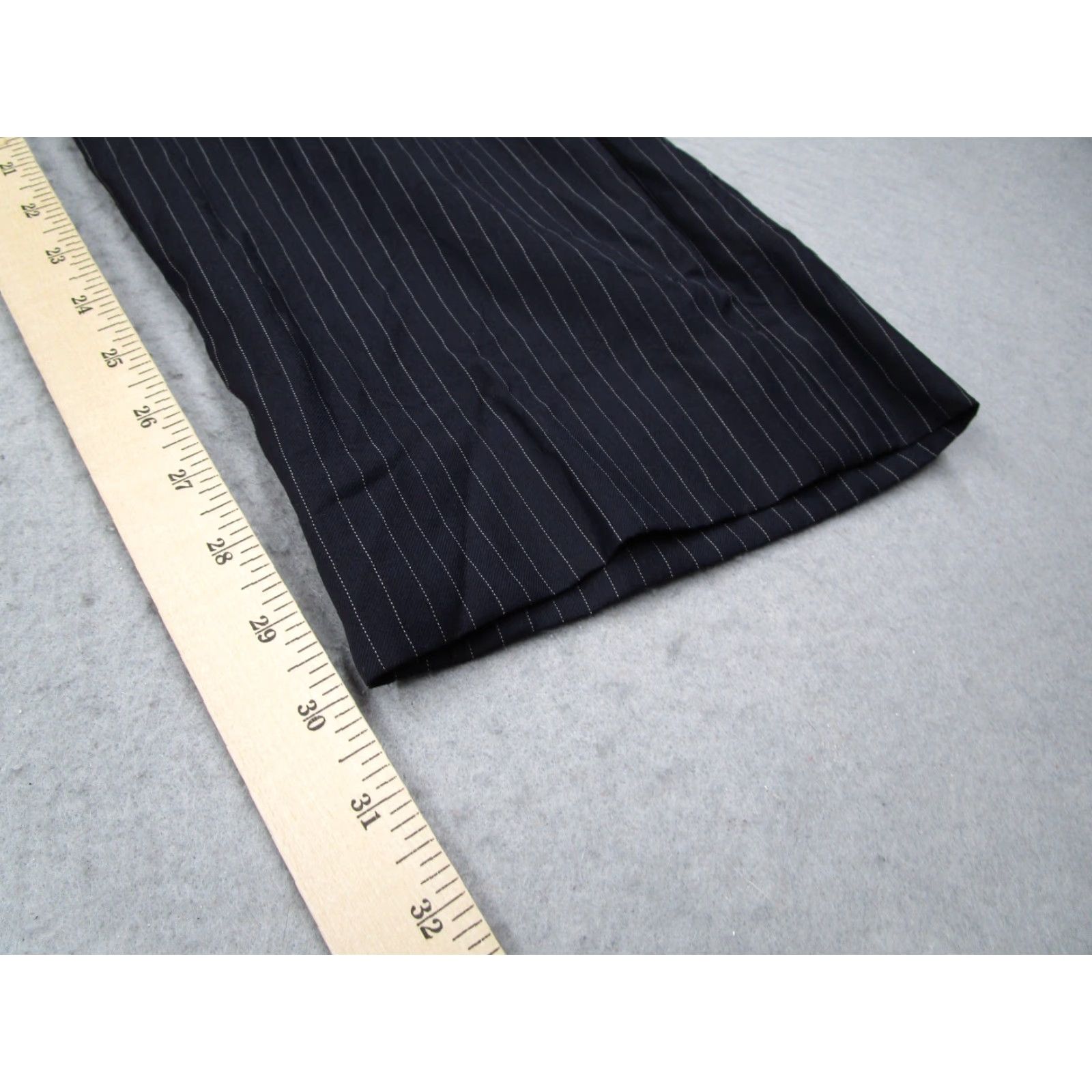 Ralph Lauren VINTAGE Ralph Lauren Black Label Pants Mens 37 Blue Pinstripe Wool Flat Front 35x30 Blue Geometric 90s City Mens Size US 37 - 7 Thumbnail