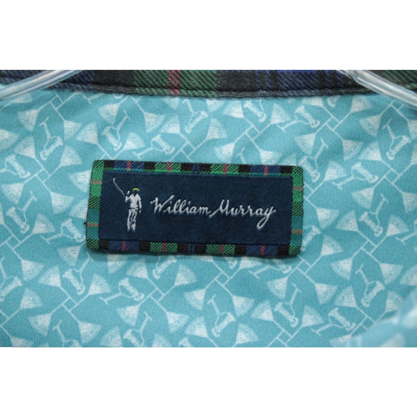Vintage William Murray Golf Polo Shirt Men's L Blue Mower Martini Glasses Performance Polo Shirt Mens L Blue Mower Martini Glasses Performance Size US L / EU 52-54 / 3 - 4 Thumbnail