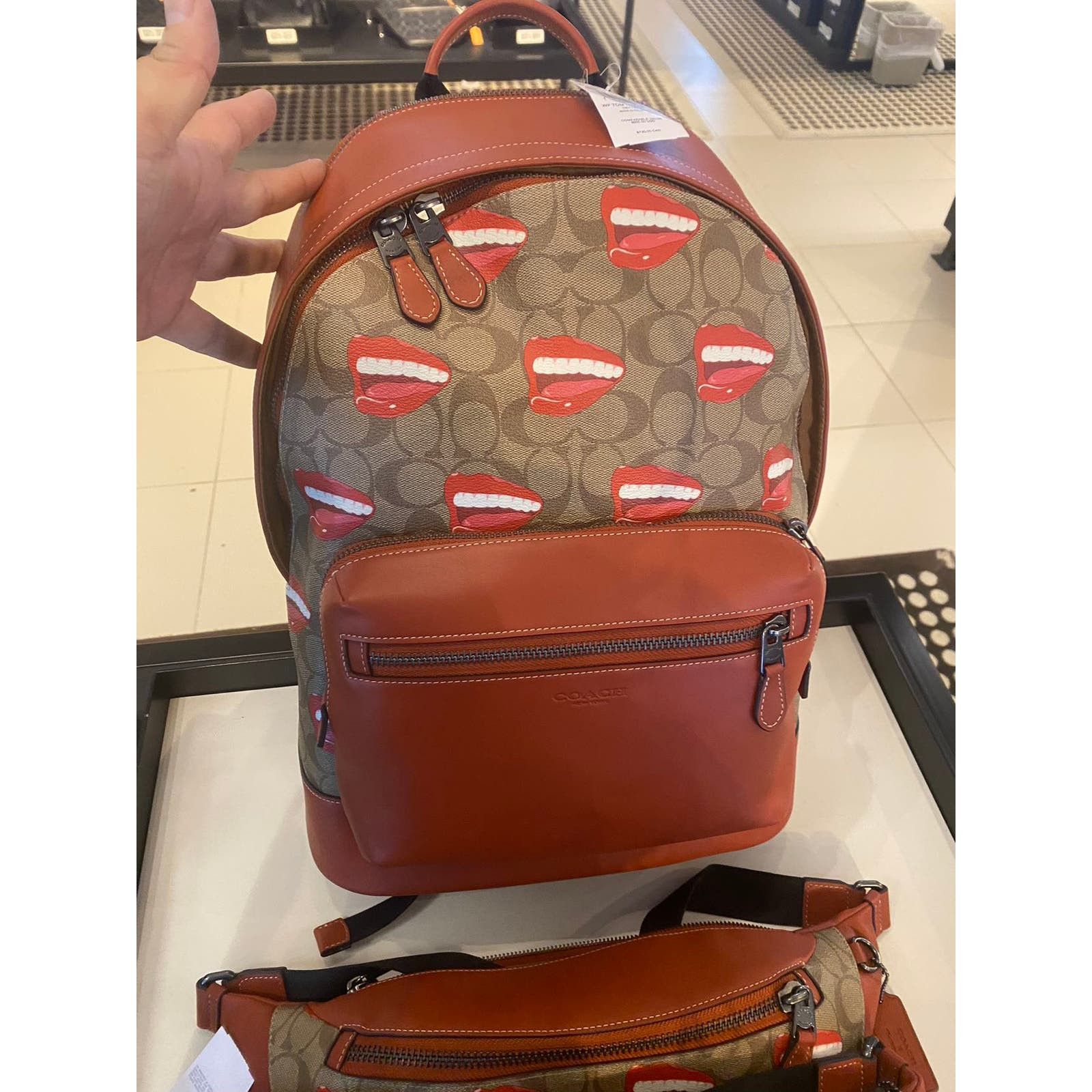 image of Coach Cq084 Coach X Tom Wesselmann In Khaki Terracotta Multi in Brown, Women's