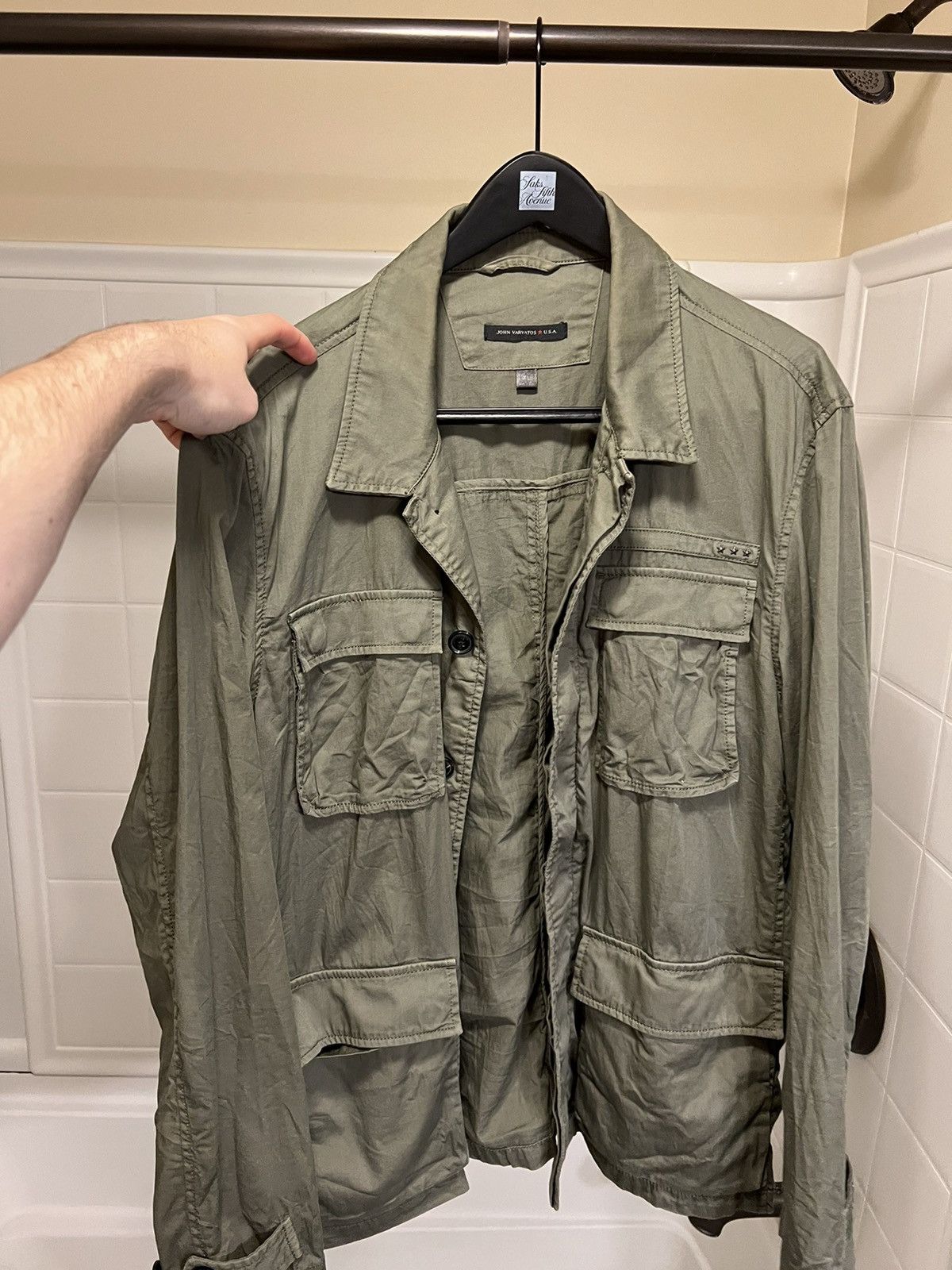 image of John Varvatos Military Jacket in Green, Men's (Size XL)