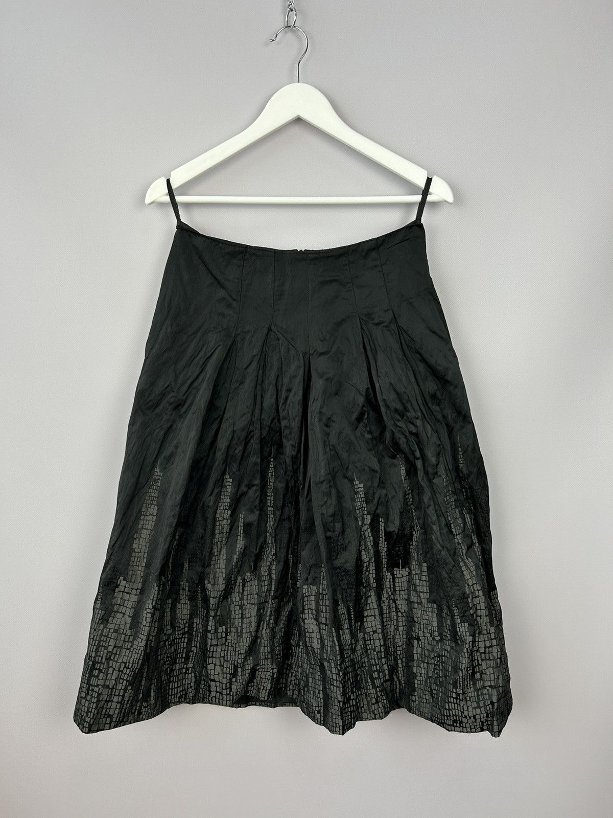 Annette Gortz × Designer Annete Gortz Black Grey City Print Pleated Skirt Size 36 Size 28" / US 6 / IT 42 - 9 Thumbnail