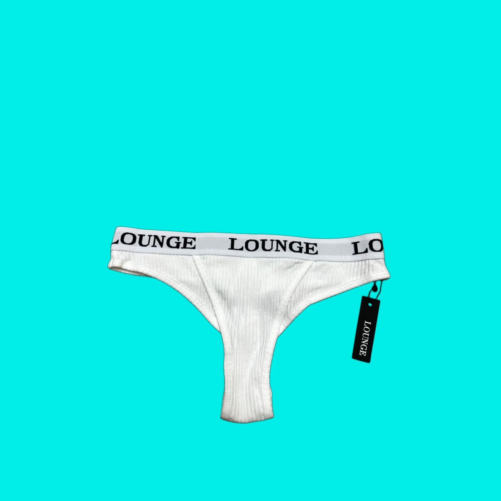Vintage Lounge Ultra Comfort Ribbed Thong WomenS Xs White Lightweight Stretch Knickers, Women's