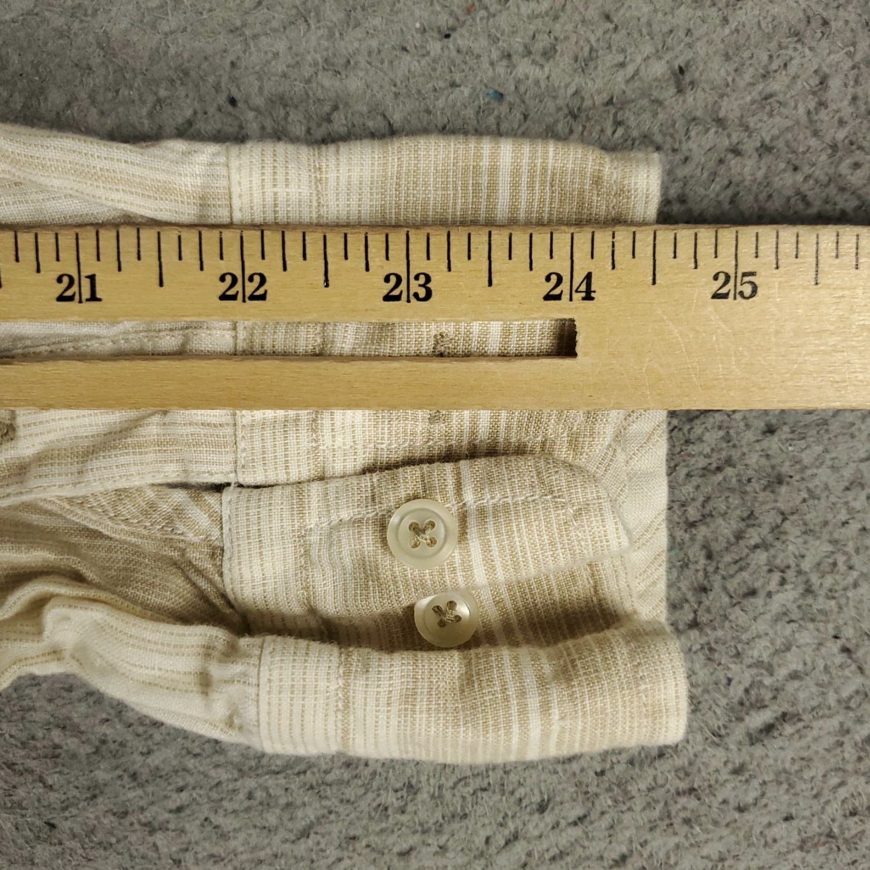 Tommy Bahama Tommy Bahama Shirt Mens L Beige Striped Linen Button-Up Long Sleeve Shirt Size US L / EU 52-54 / 3 - 7 Thumbnail