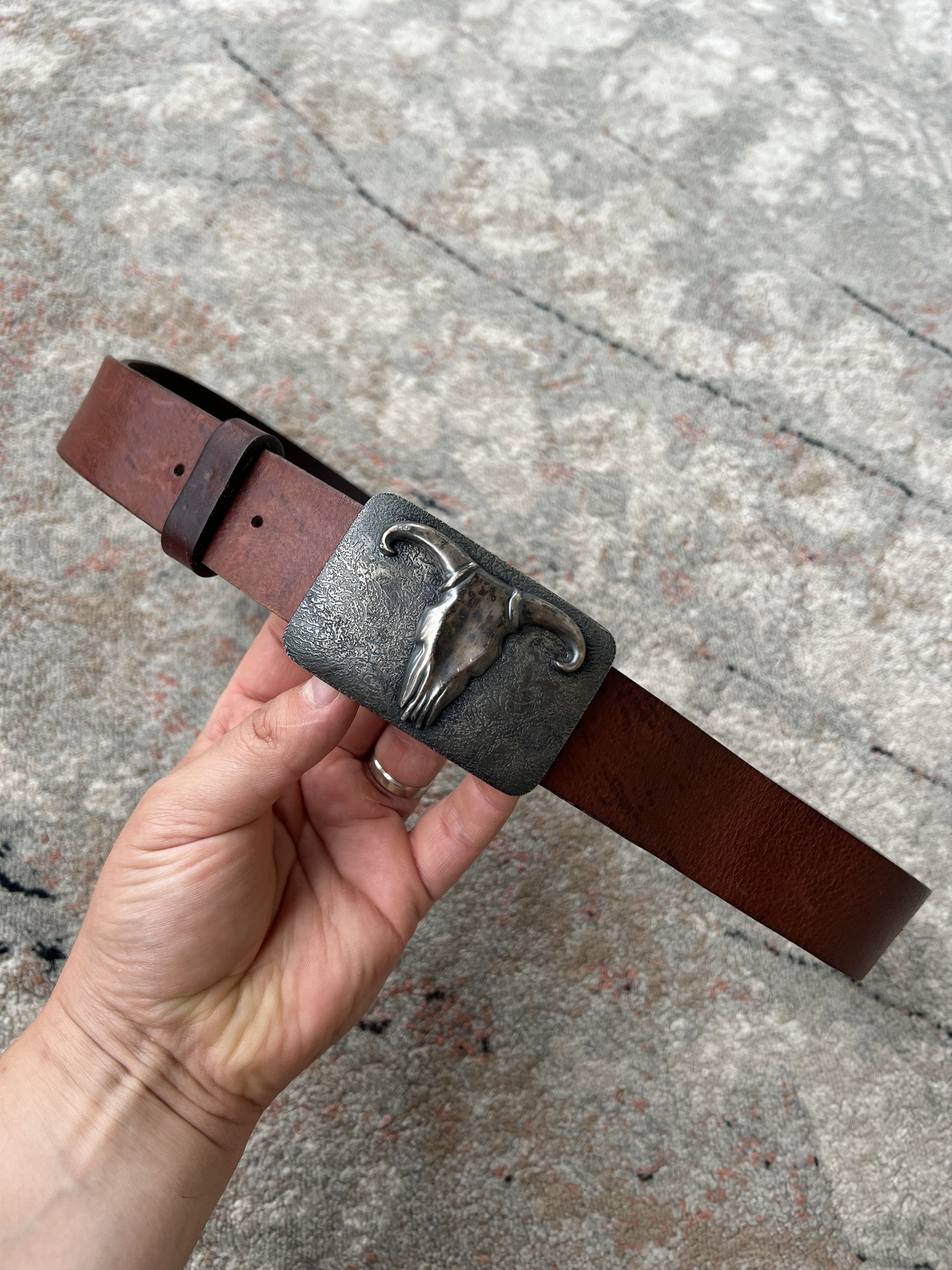 Leather × Vintage Vintage Buffalo Leather Belt Size ONE SIZE - 1 Thumbnail