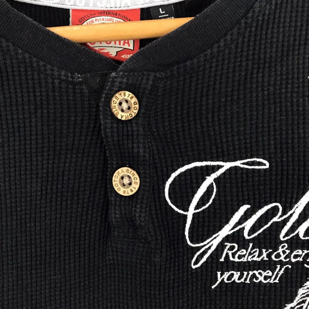 Gotcha Vtg GOTCHA SKATEBOARD SURFING Henley Tee Shirt Size L / US 10 / IT 46 - 6 Thumbnail