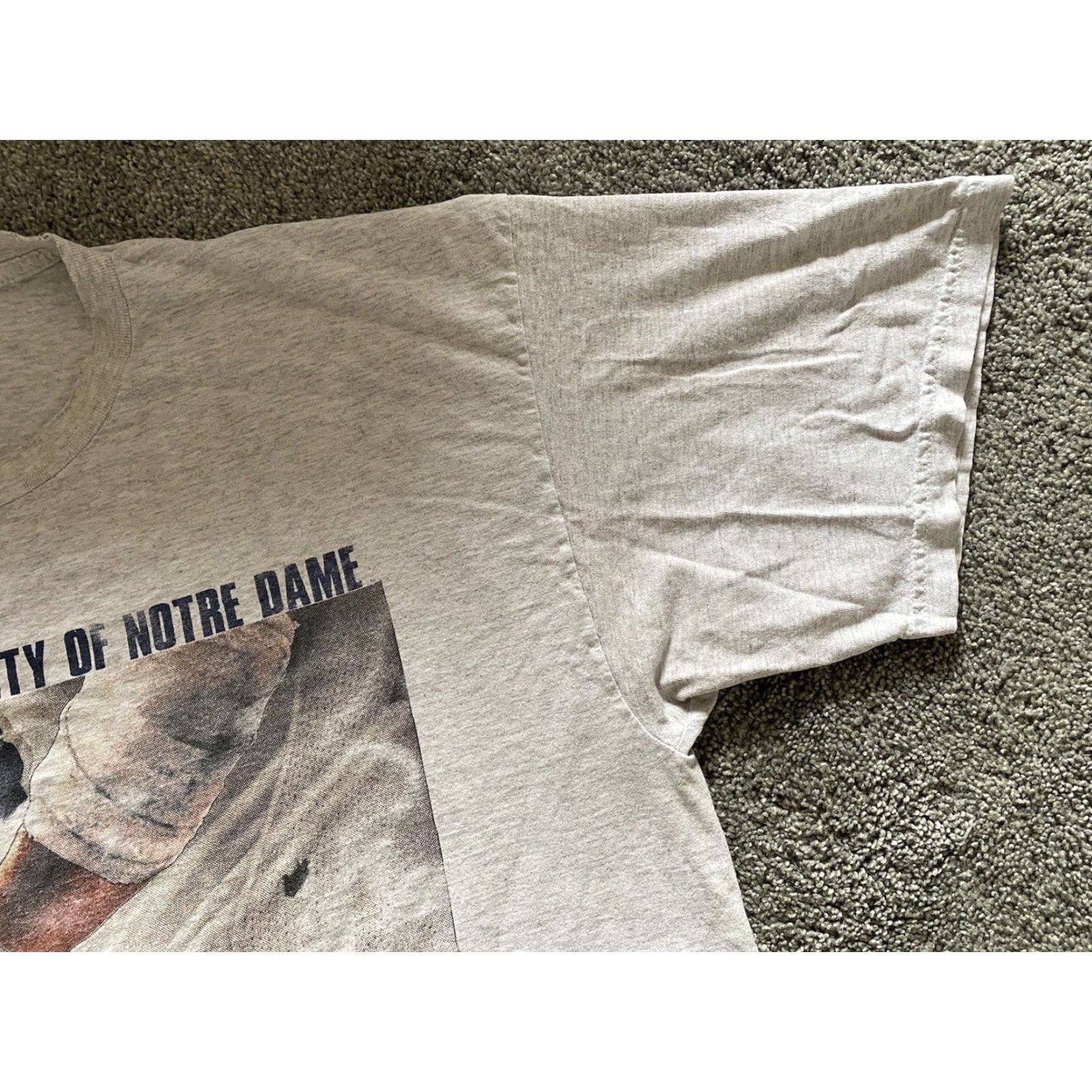 Nutmeg VINTAGE Nutmeg Mills T Shirt 2XL Men’s Norte Dame Fightin Irish Made In USA Gray Short Sleeve Mens USA 90s College Classic Sports Size US XXL / EU 58 / 5 - 5 Thumbnail