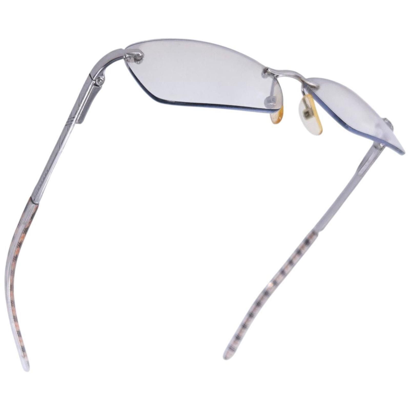 Burberry Vintage Burberry Nova Check Rimless Clear Sunglasses Size ONE SIZE - 5 Thumbnail