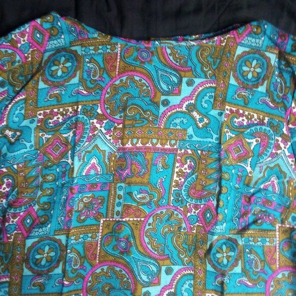 Other Vintage 60s Fritzi Paisley Geometric Psychedelic Top Hippie Size L / US 10 / IT 46 - 1 Thumbnail