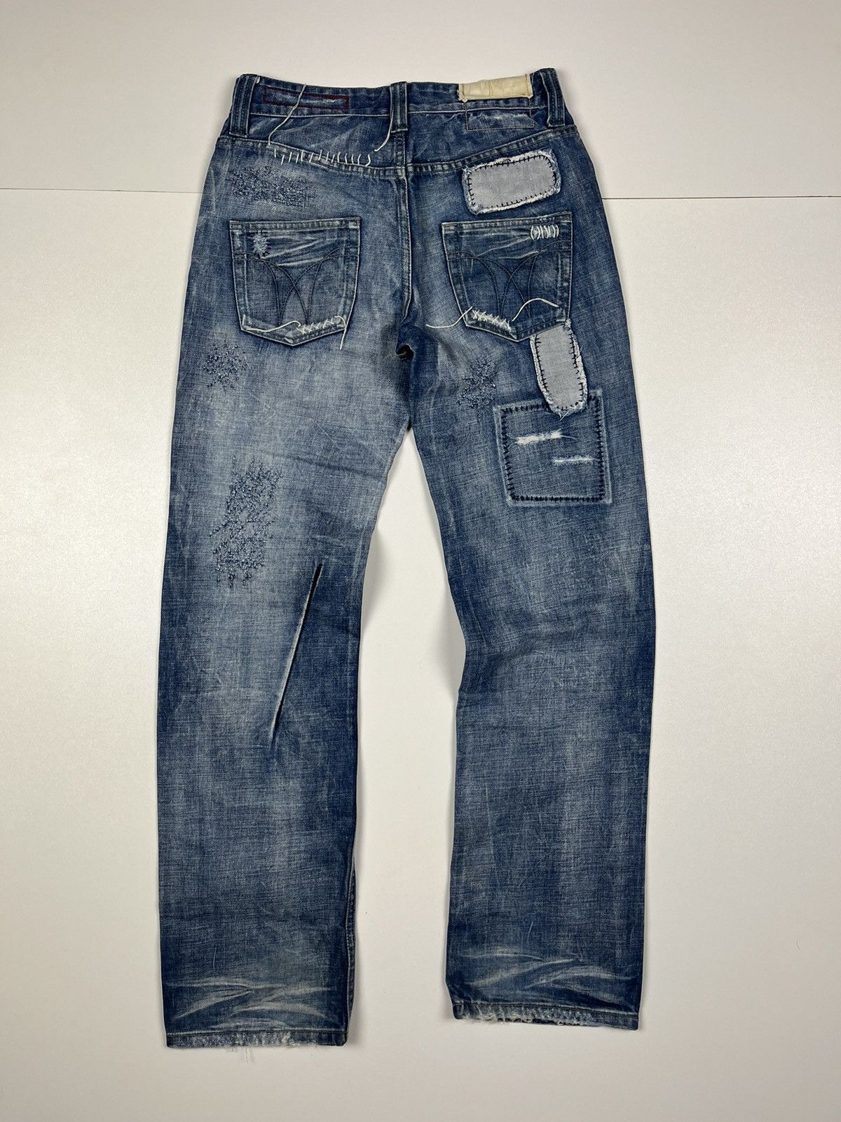 Japanese Brand Tough jeansmith patchwork distressed denim jeans Size US 30 / EU 46 - 2 Thumbnail
