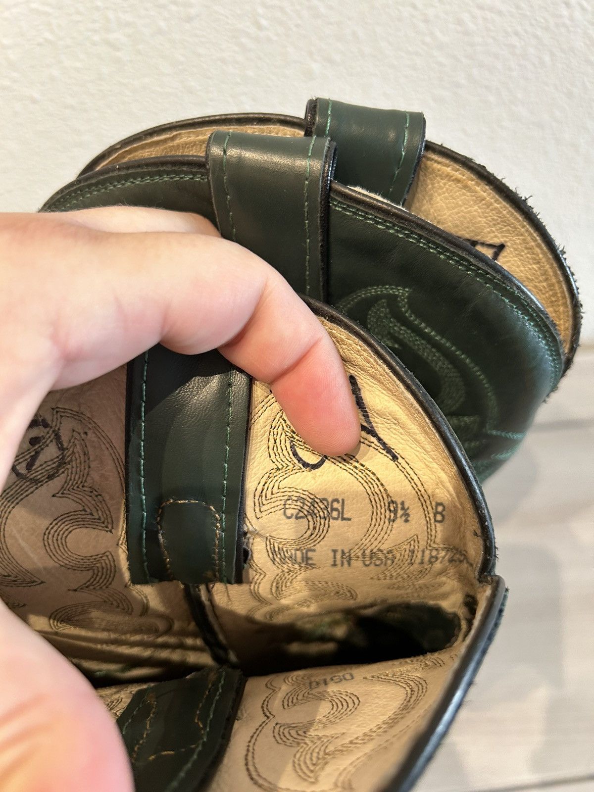 Tony Lama NWOT Tony Lama Forest/Emerald Green Cowboy Boots Size 9.5 Size US 9.5 / IT 39.5 - 6 Thumbnail