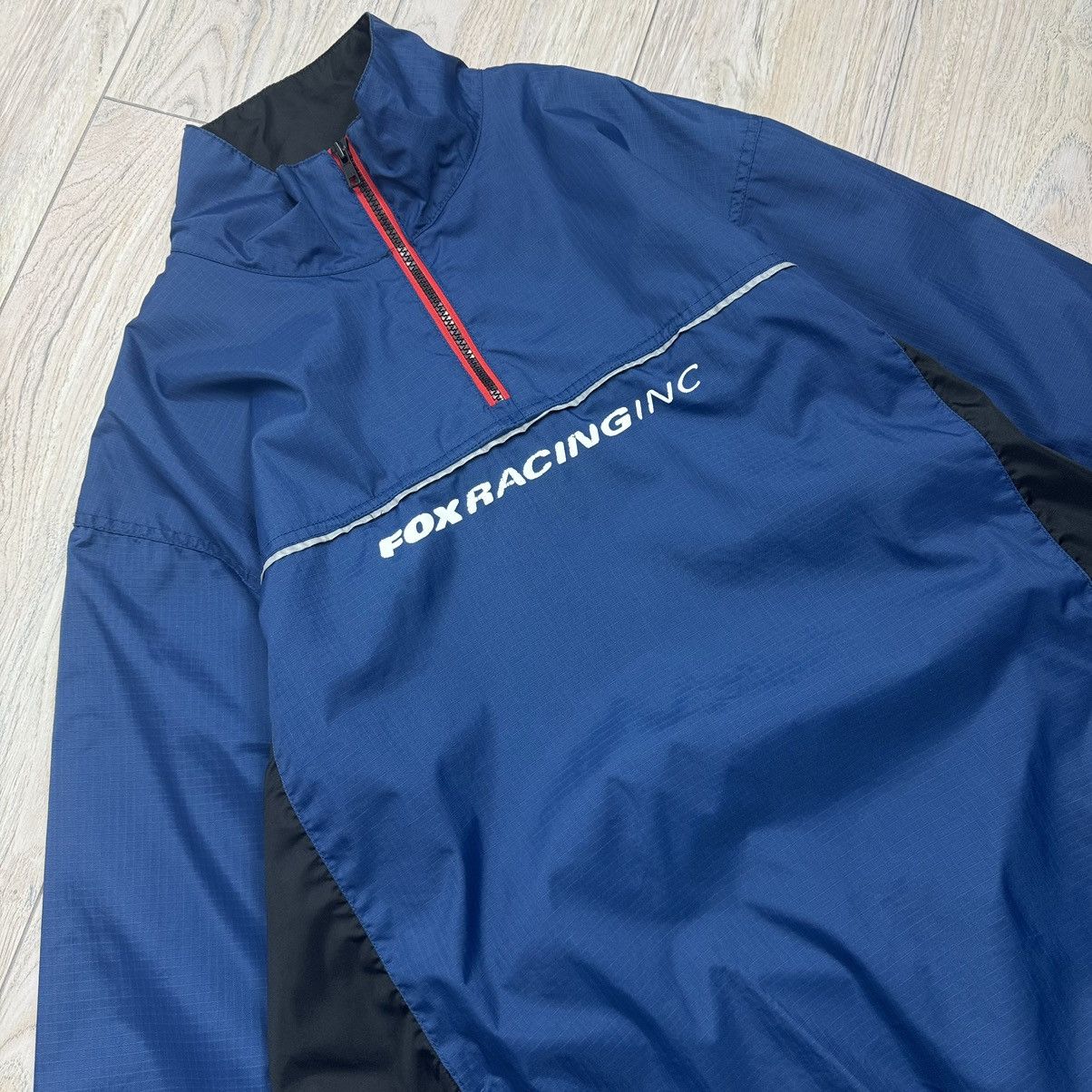 Fox Racing Vintage 90s FOX Racing Polyester 1/4 Zip Light Jacket Size US L / EU 52-54 / 3 - 3 Thumbnail