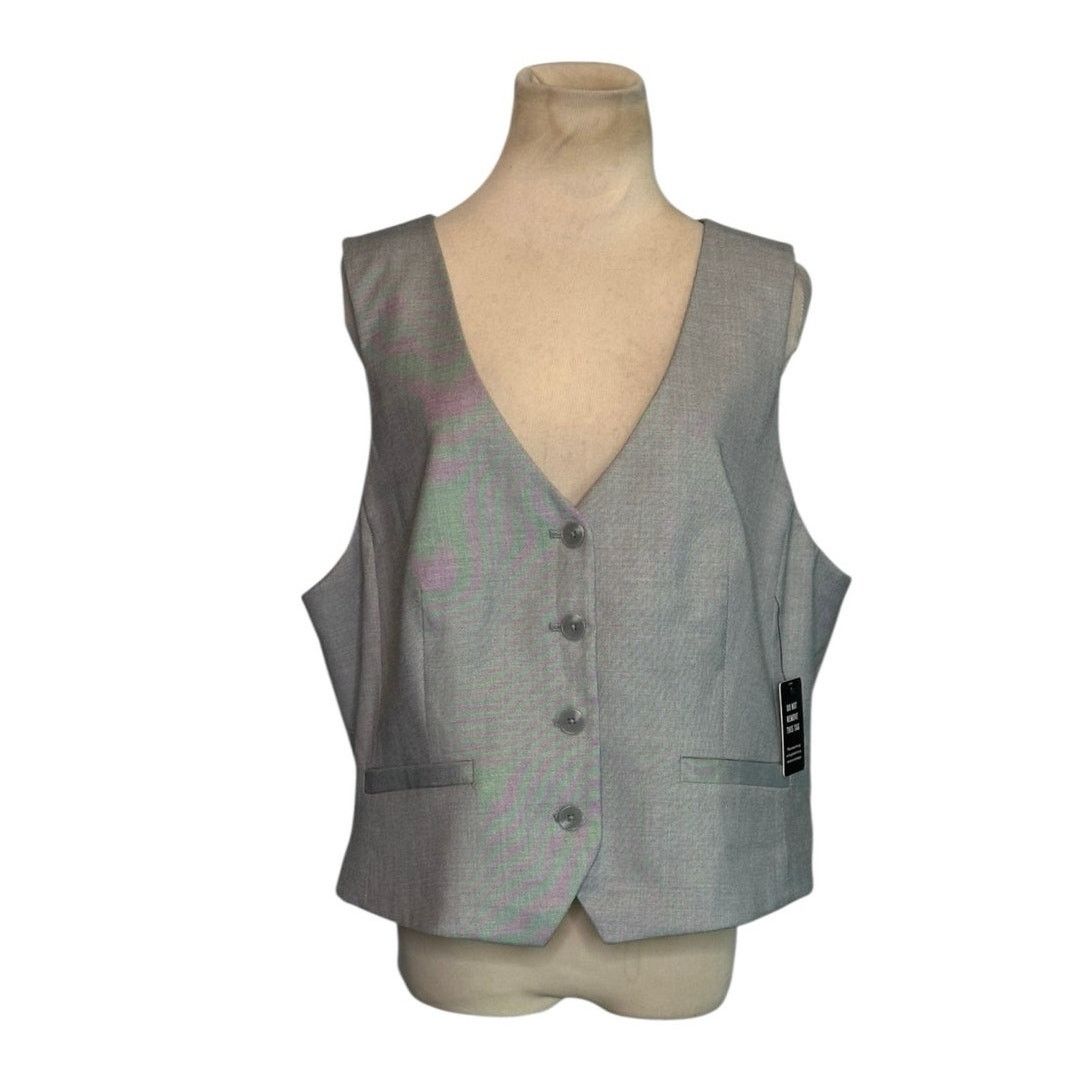 Express Express silver buttoned vest size XL Size XL / US 12-14 / IT 48-50 - 1 Thumbnail