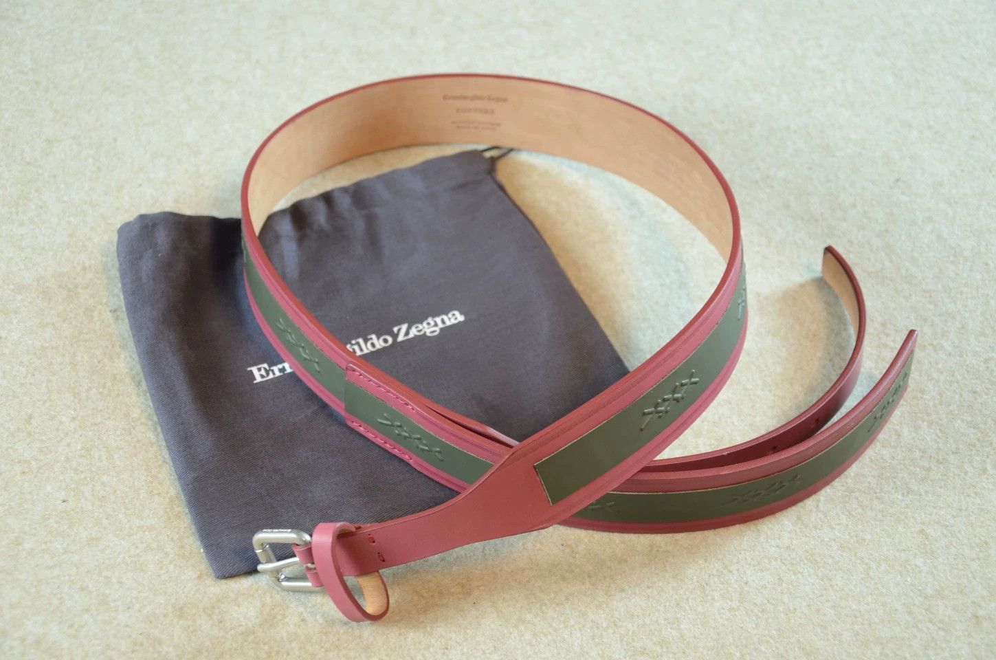 Ermenegildo Zegna Zegna XXX Double Layer Belt 90cm Gray Pink Army Red Yellow Size ONE SIZE - 4 Thumbnail