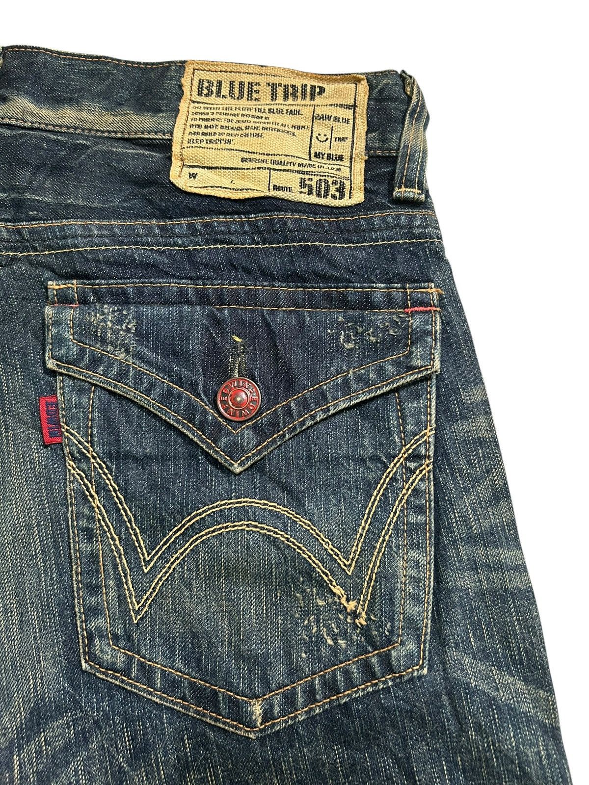 Edwin × If Six Was Nine × Kapital FLARE EDWIN BLUETRIP Distressed Japanese Punk Style Denim 🎌🎌 Size US 35 - 15 Thumbnail