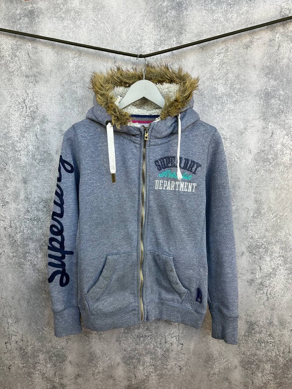 Superdry Superdry Y2K Zip Hoodie Fleece Lined Faux Fur Hood Full Zip Size M / US 6-8 / IT 42-44 - 1 Thumbnail