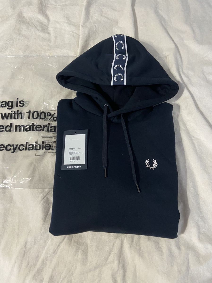 Designer × Fred Perry (UK Release) Fred Perry Single Stripe Pullover Hoodie Size US S / EU 44-46 / 1 - 3 Thumbnail