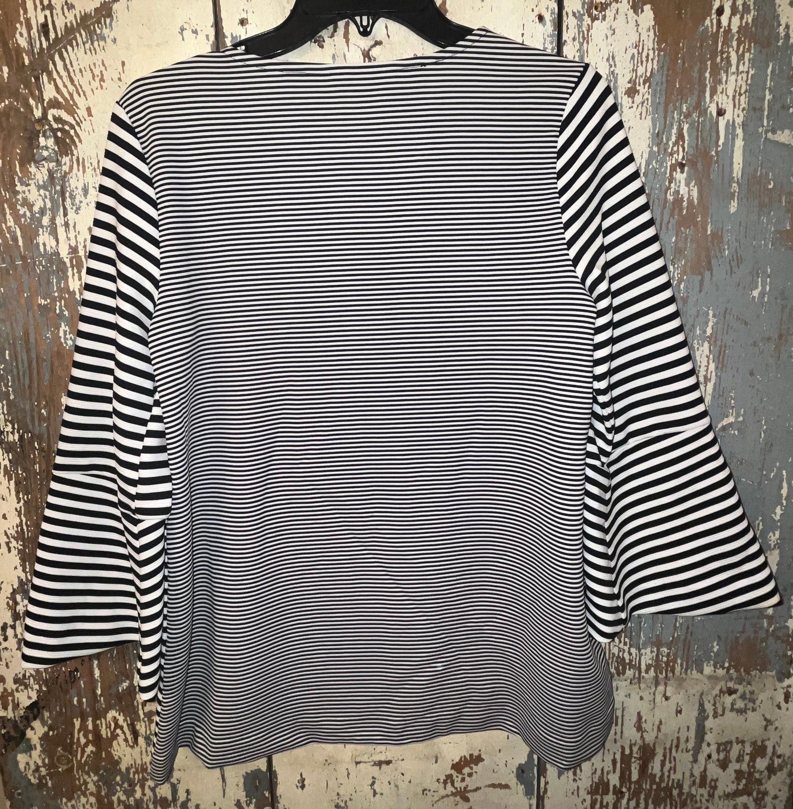 Alfani ALFANI black white striped womens blouse size Small Size S / US 4 / IT 40 - 3 Thumbnail