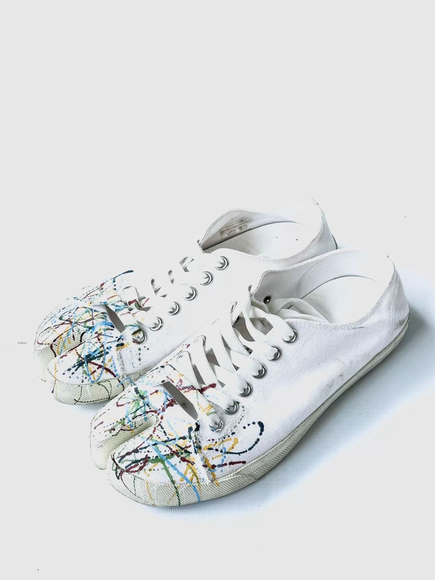 Maison Margiela Maison Margiela Splatter Tabi Cloth Shoes Size US 5 / EU 37 - 1 Thumbnail