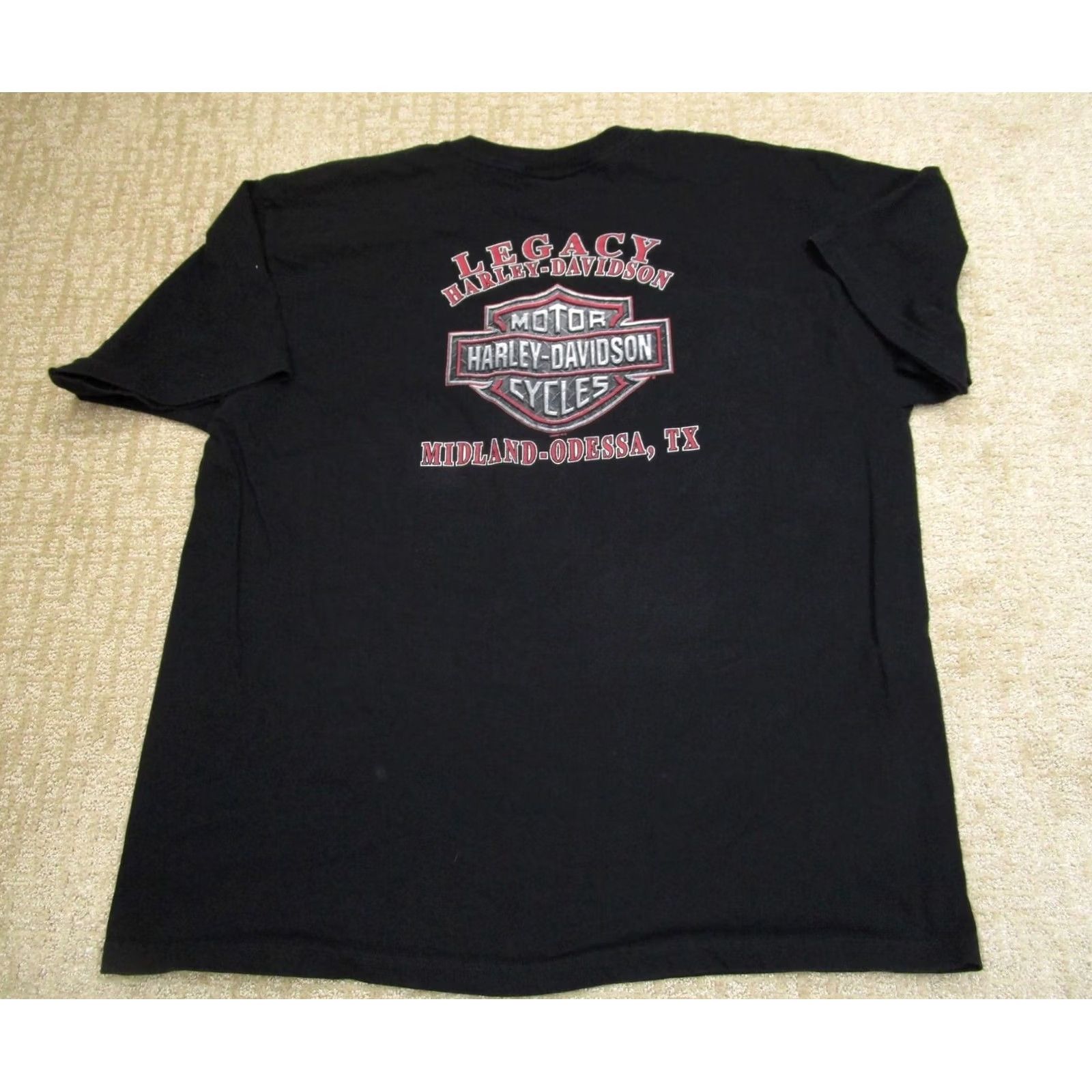Harley Davidson Harley-Davidson Shirt Men 3XL Black USA Flag Flames Graphic Print T-Shirt Short Sleeve Crew Neck Motorcycles Biker Size US XXL / EU 58 / 5 - 3 Thumbnail