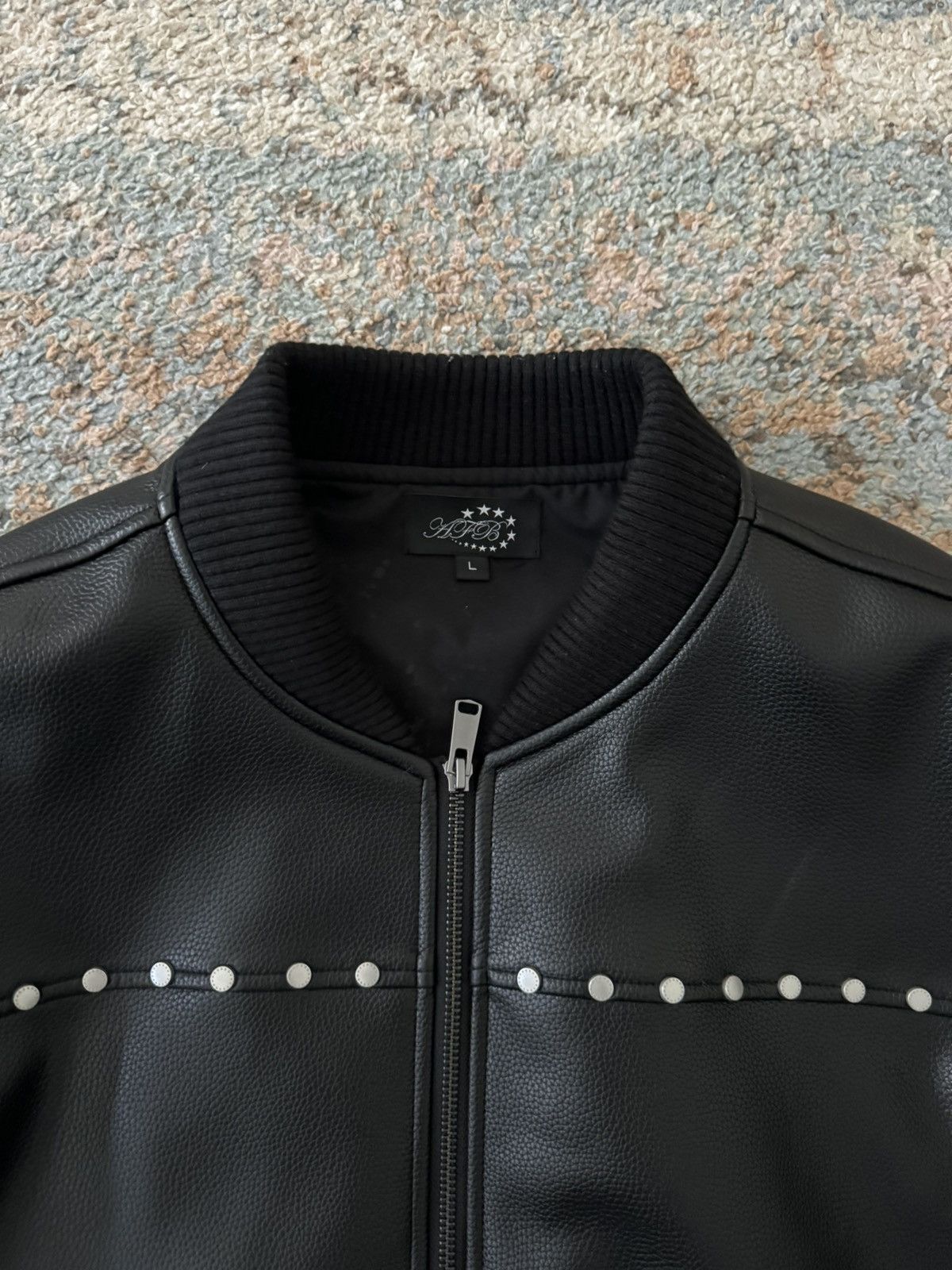 Vintage AFB studded leather bomber | Grailed