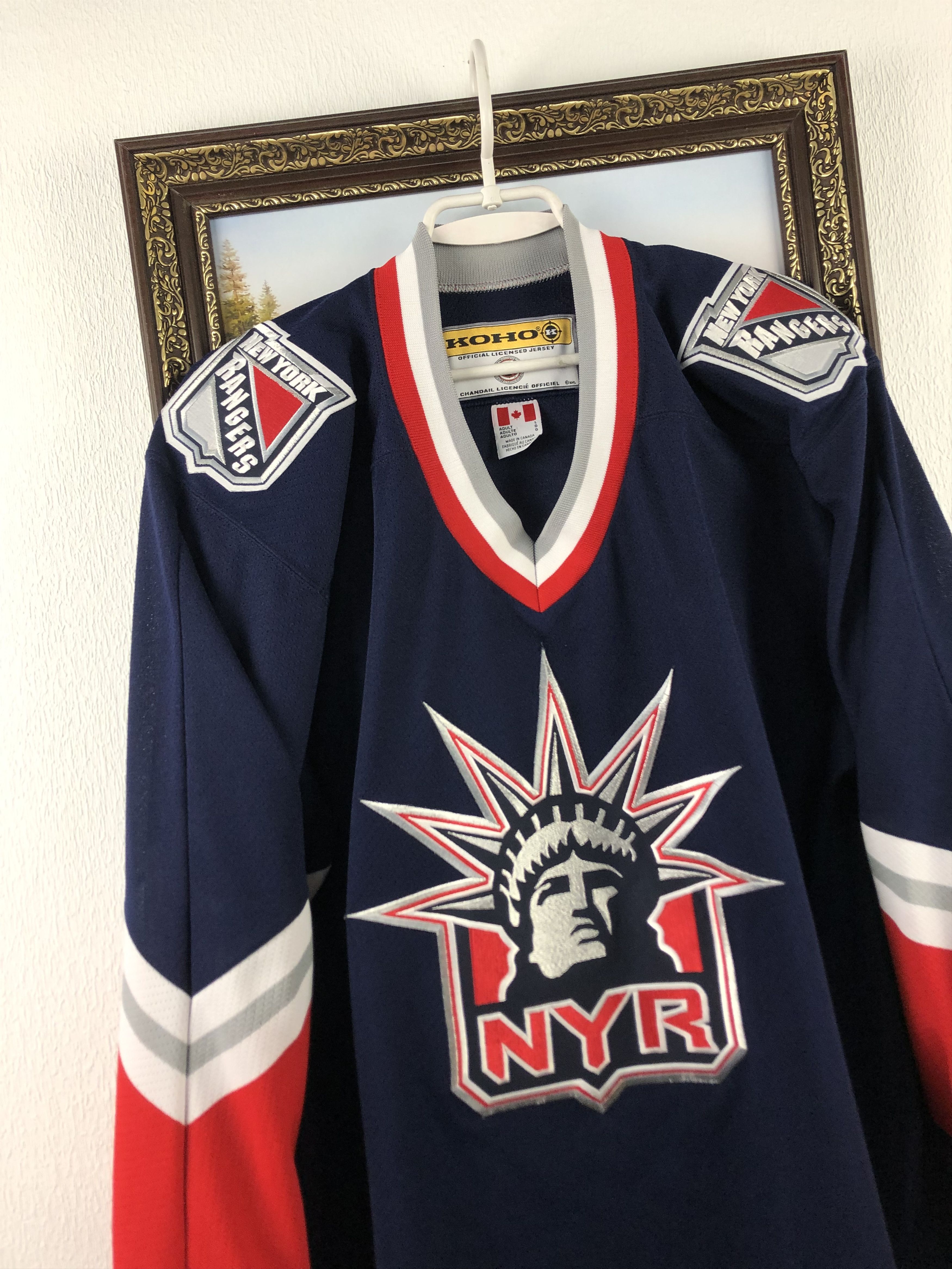 NHL × Vintage Vintage New York Rangers Lady Liberty NHL Hocket Jersey Size US L / EU 52-54 / 3 - 3 Thumbnail