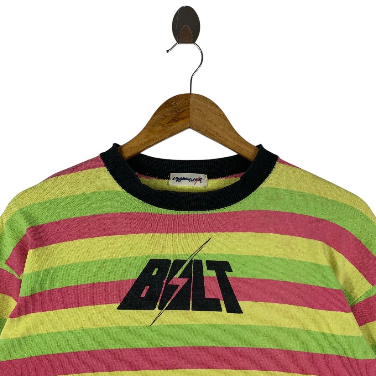 Other Vintage 90s LIGHTNING BOLT stripe log sleeve tee Size US M / EU 48-50 / 2 - 2 Thumbnail