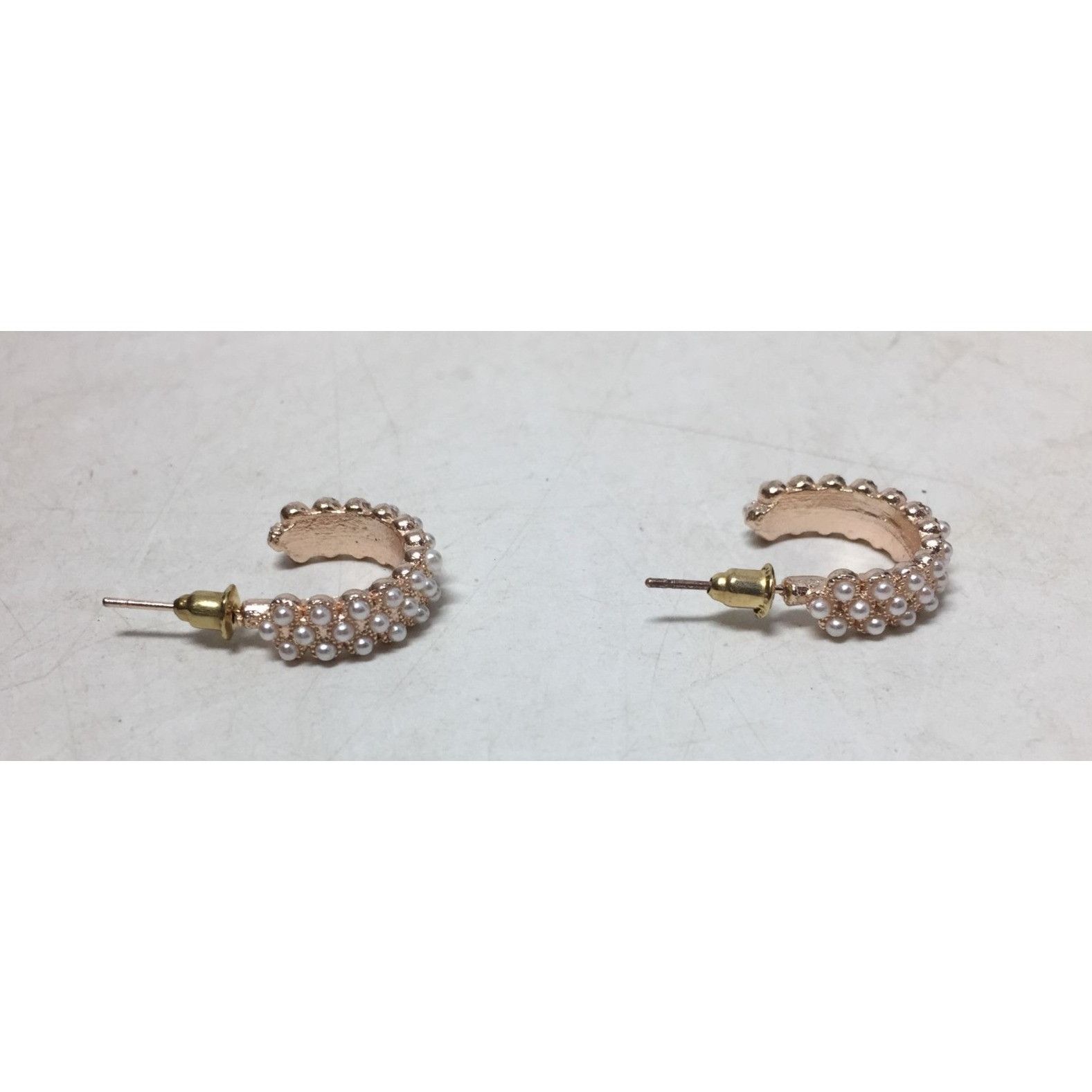 Other Women's Rose Gold Hoop Earrings with White Faux Pearl/Beads Size ONE SIZE - 7 Thumbnail