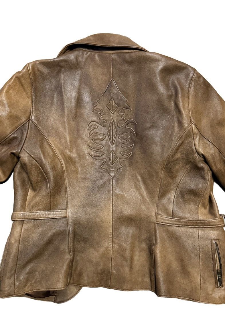 White House Black Market Women's Leather White House Black Market Distressed Jacket Size S / US 4 / IT 40 - 3 Thumbnail