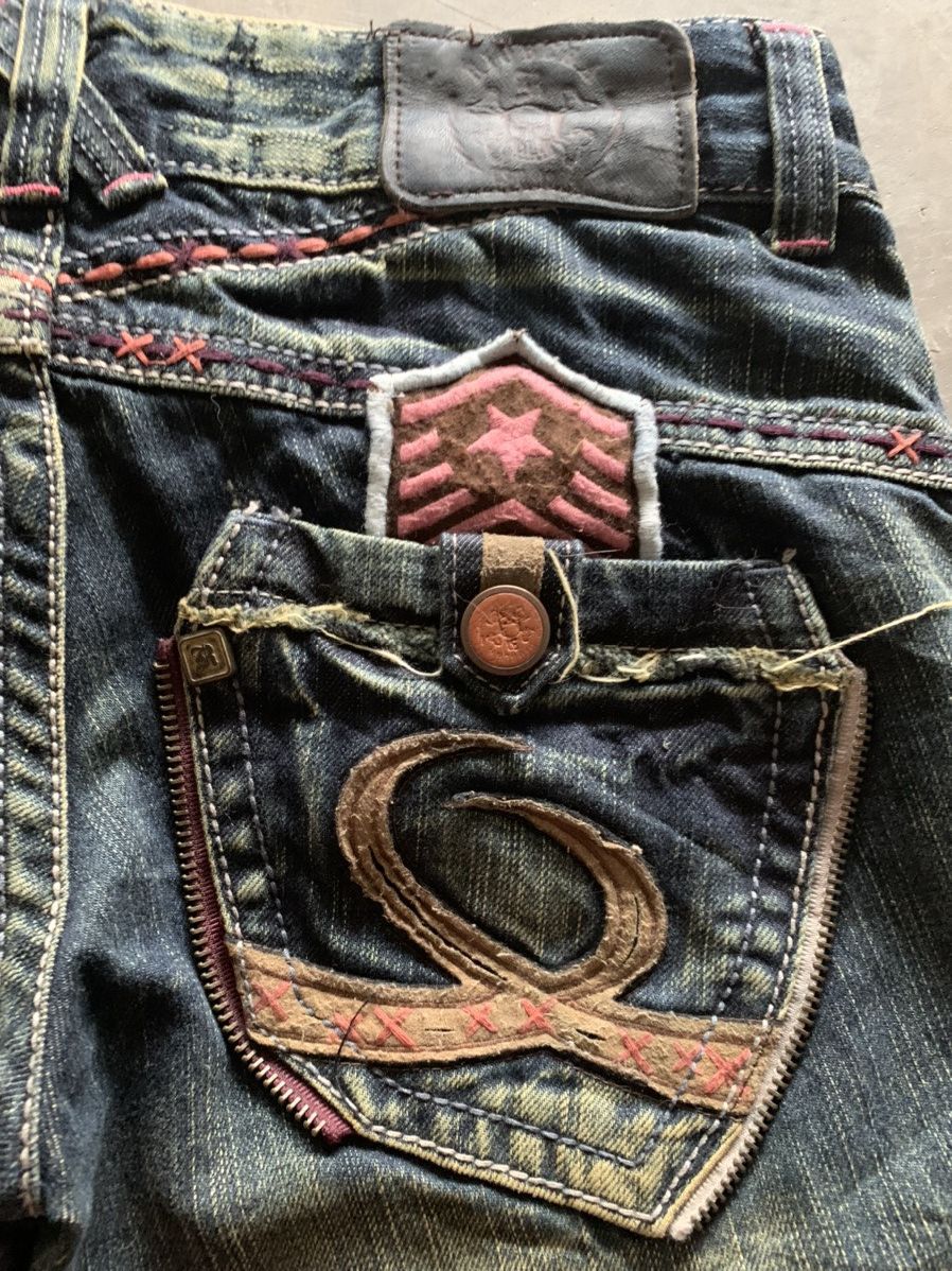 If Six Was Nine y2k rusty flare riobera jeans spellout embroidery hi-rise Size US 30 / EU 46 - 16 Thumbnail