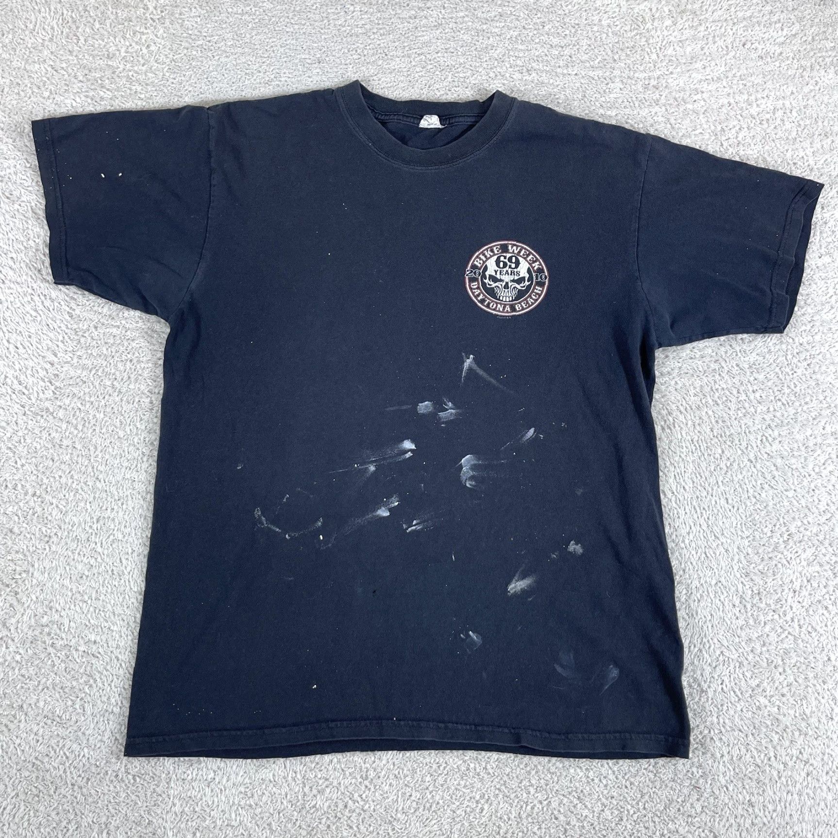 Anvil VINTAGE Bike Week T-Shirt Mens L Black Skull Grunge Daytona Distressed Size US L / EU 52-54 / 3 - 2 Thumbnail
