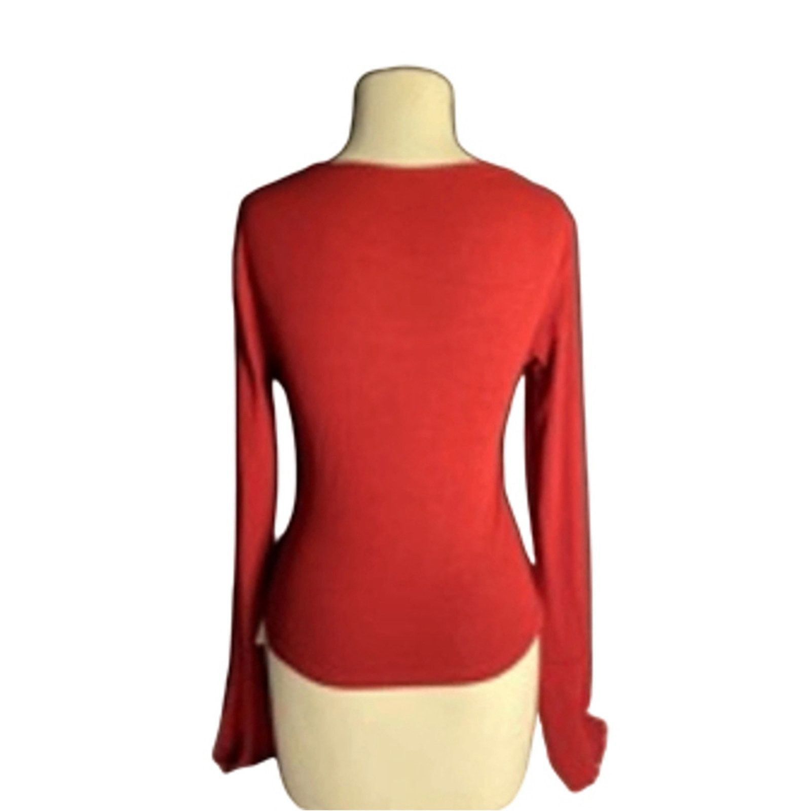 Other Cämmense Red Mesh Long Sleeve Twist Top Size Small NWT Size S / US 4 / IT 40 - 8 Thumbnail