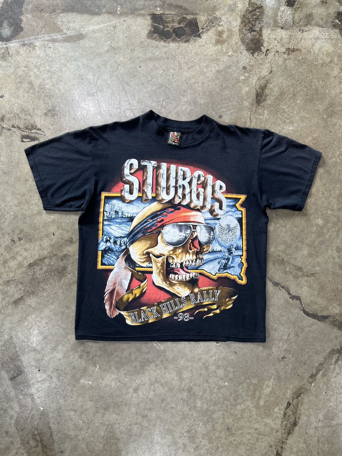 Harley Davidson Vintage 3D Emblem 1993 Sturgis Motorcycle Tee XL Size US XL / EU 56 / 4 - 2 Thumbnail