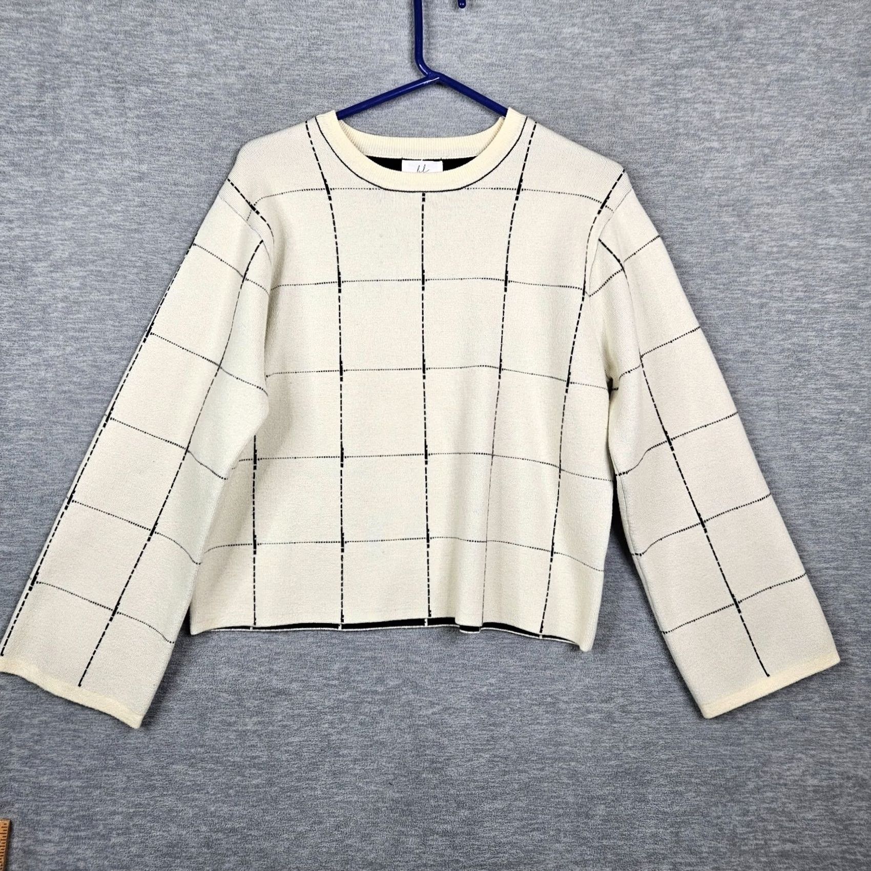 Vintage Bobbles & Lace Cardigan Sweater Women’s Cream & Black Plaid Size S Size S / US 4 / IT 40 - 2 Thumbnail