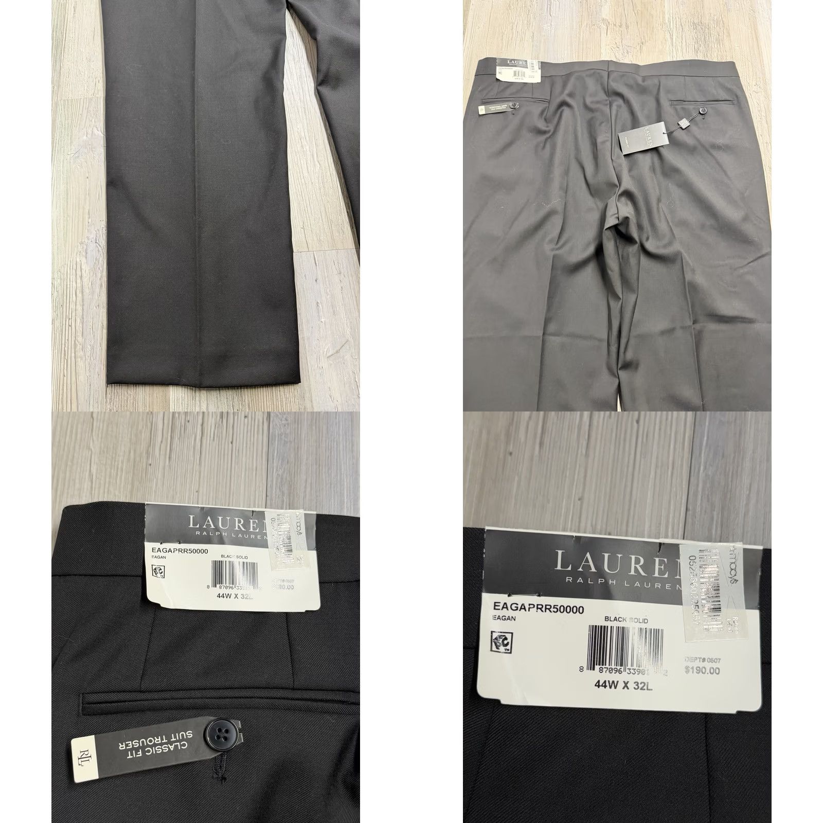 Ralph Lauren Lauren Ralph Lauren Classic Fit Suit Trousers Black Mens Size 44x32 NWT Size US 44 / EU 60 - 8 Thumbnail
