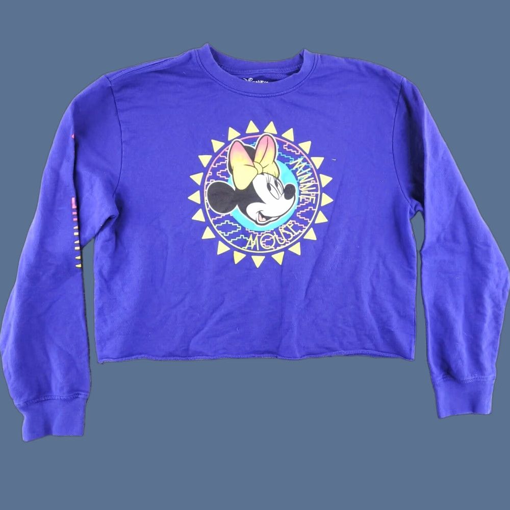 Disney Disney Minnie Mouse Crop Sweatshirt Womens XL Blue Crewneck Size XL / US 12-14 / IT 48-50 - 1 Thumbnail