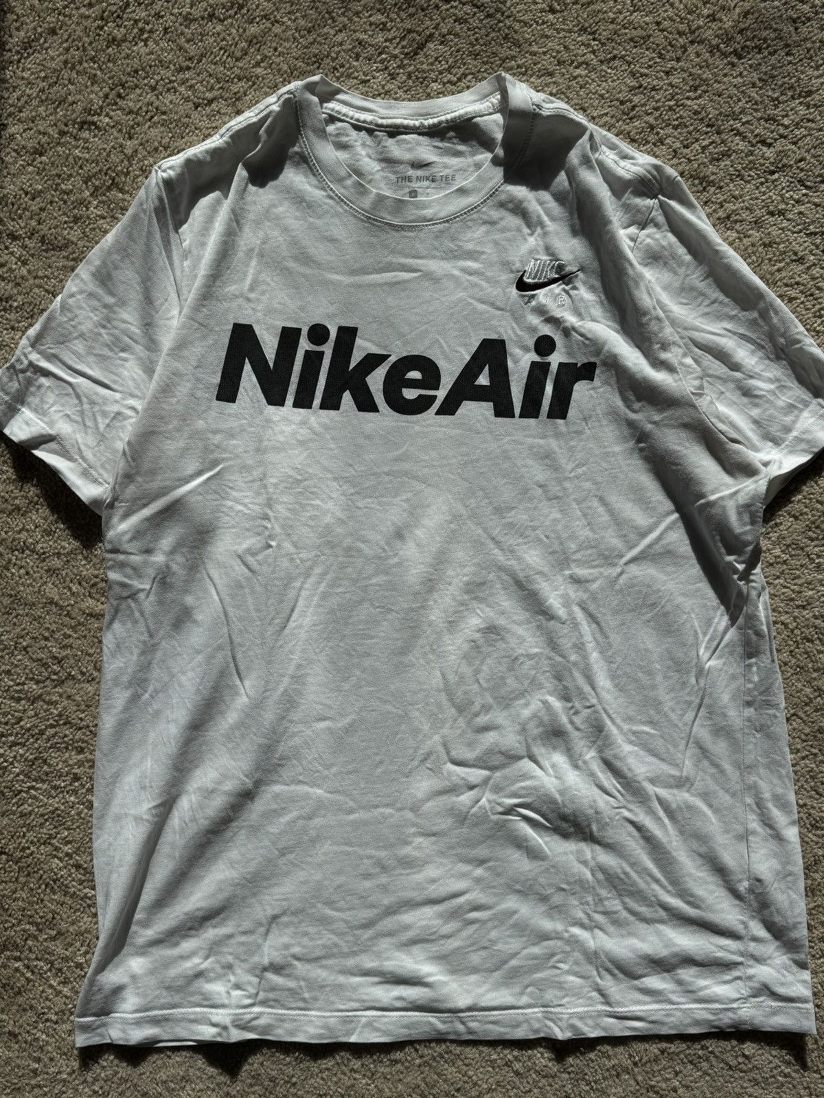 Nike × Vintage Vintage Nike Air Graphic Text Tee White Large Size US L / EU 52-54 / 3 - 4 Thumbnail
