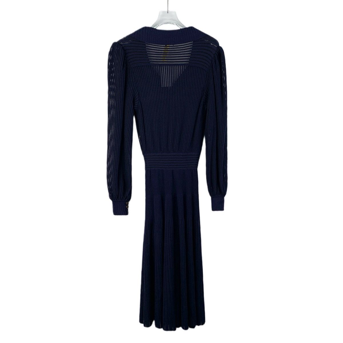 Fendi Fendi Navy Lapel Long Sleeve Knit Dress K26WX Size S / US 4 / IT 40 - 2 Thumbnail