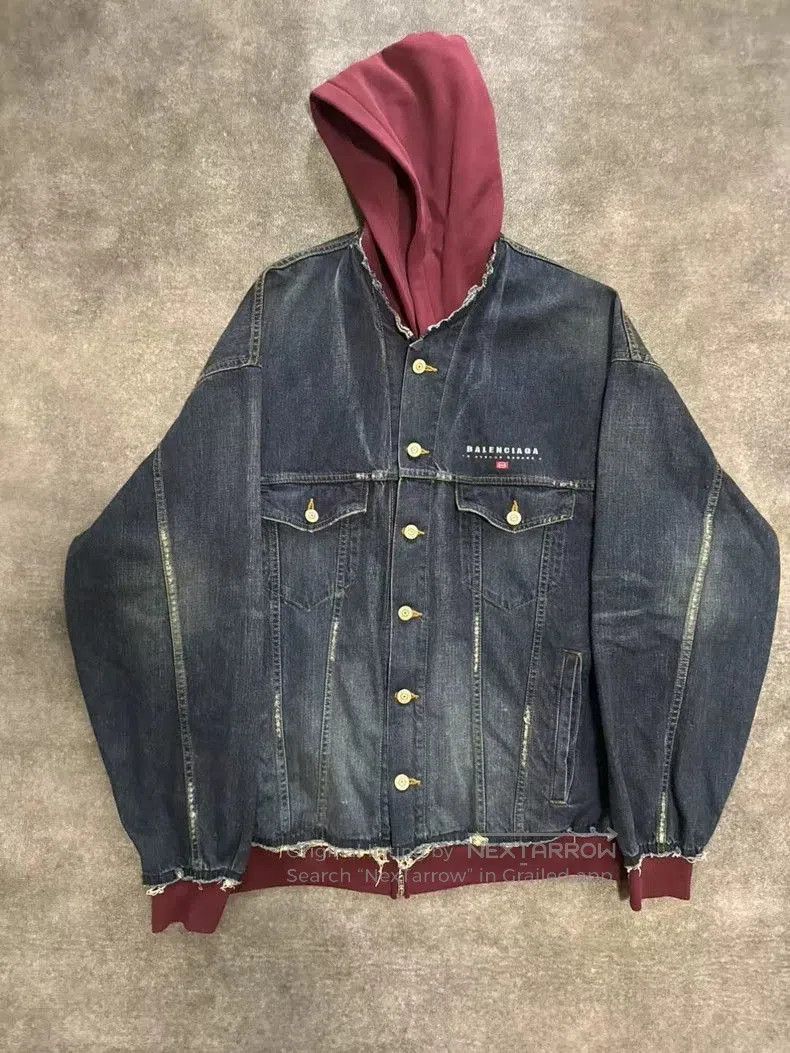 Balenciaga Balenciaga Denim Hooded Jacket. Size US M / EU 48-50 / 2 - 1 Thumbnail