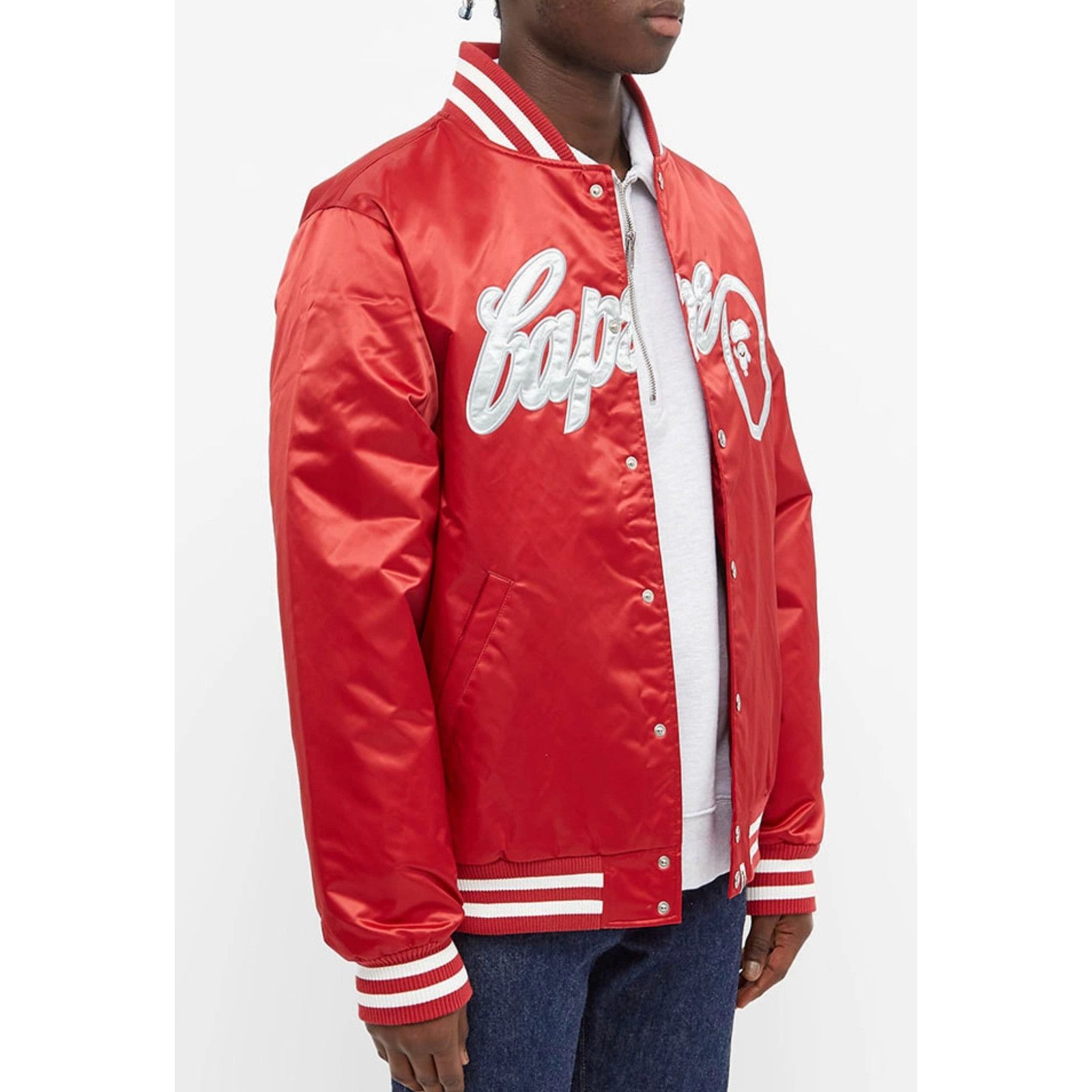 Bape Bape Ape Head Red Baseball Varsity Jacket Size XXL Size US XXL / EU 58 / 5 - 2 Thumbnail