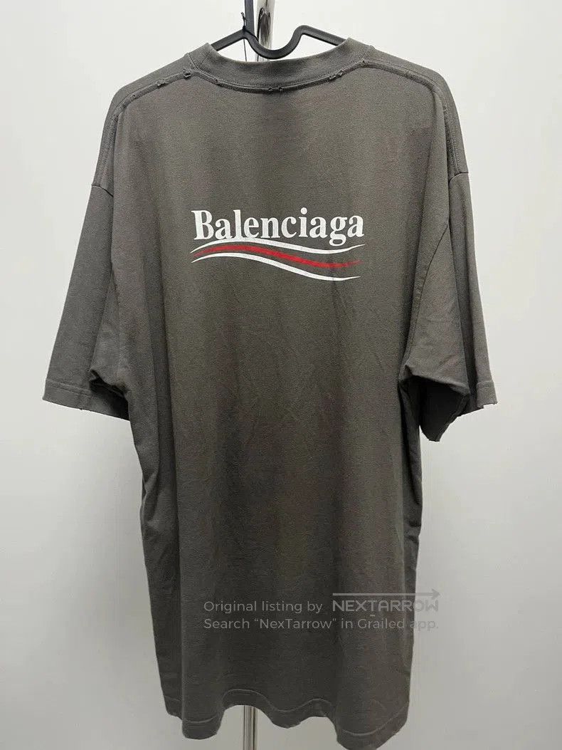 Balenciaga Balenciaga FW22 Gray Distressed Print Tee. Size US XXS / EU 40 - 2 Thumbnail