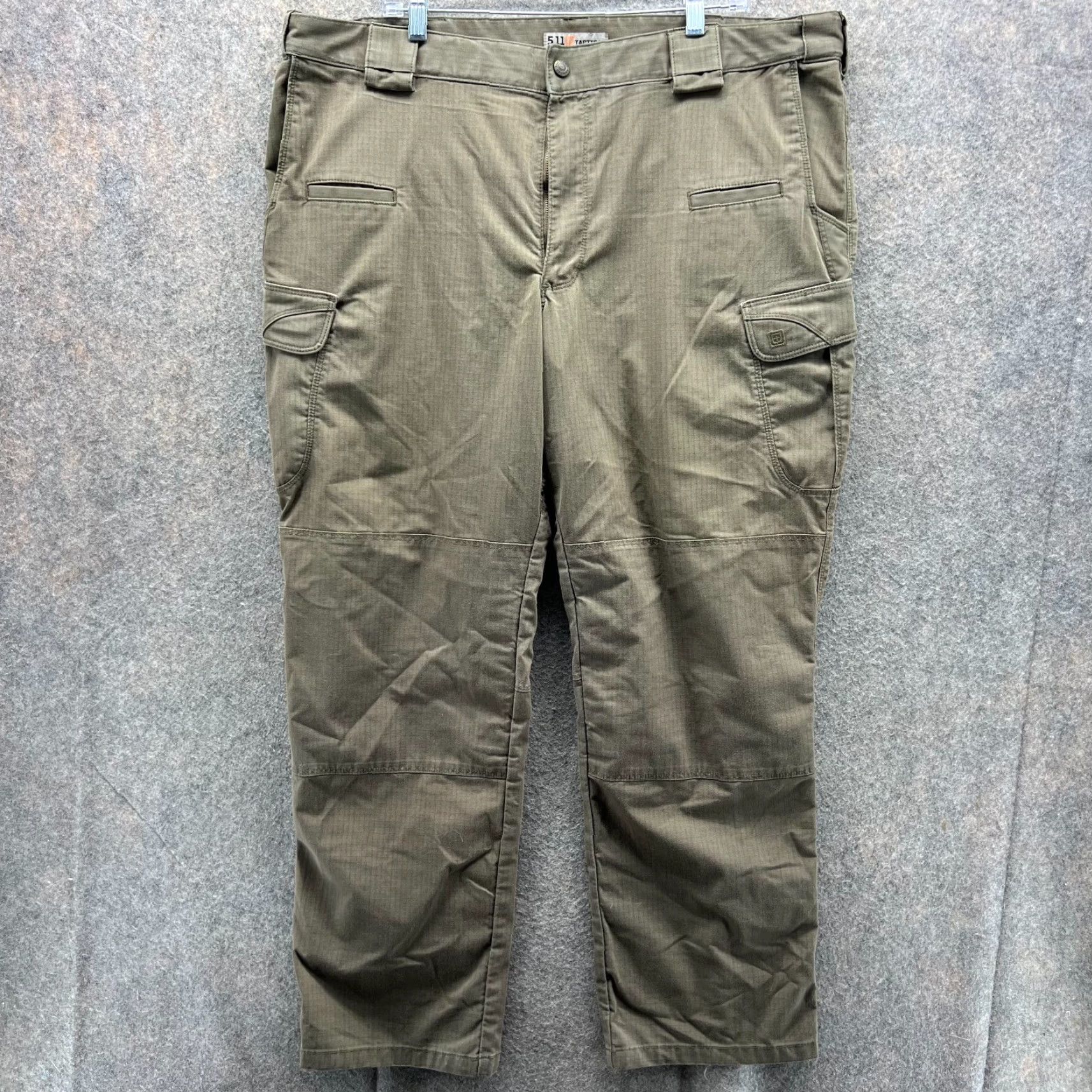 Vintage 5.11 Tactical Pants Mens 42x32 Khaki Cargo Ripstop Stryke Military Performance Cargo Pants Mens 42 Inseam 32 Green Cotton Canvas Button Pockets Size US 42 / EU 58 - 2 Thumbnail