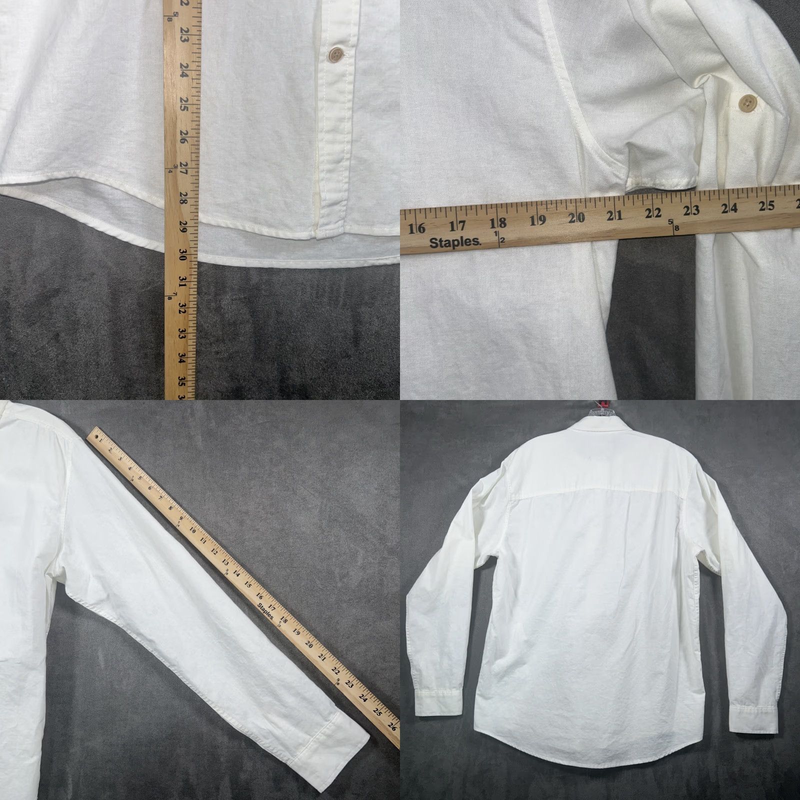 Vintage Pull&Bear Long Sleeve Shirt Mens L Ivory Cotton Linen Blend Button Down Relaxed Size US L / EU 52-54 / 3 - 8 Thumbnail