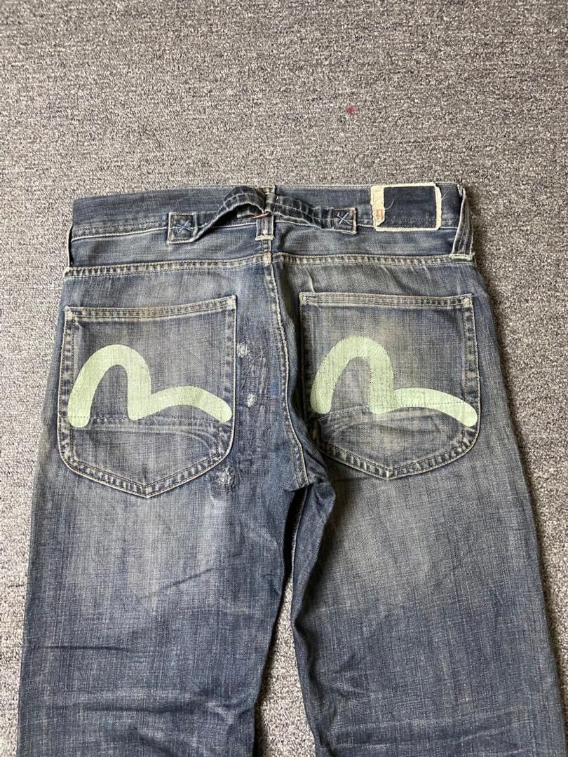 Evisu 🔥Vintage EVISU & PUMA Distressed Denim Jeans 🔥 (135) Size US 34 / EU 50 - 3 Thumbnail