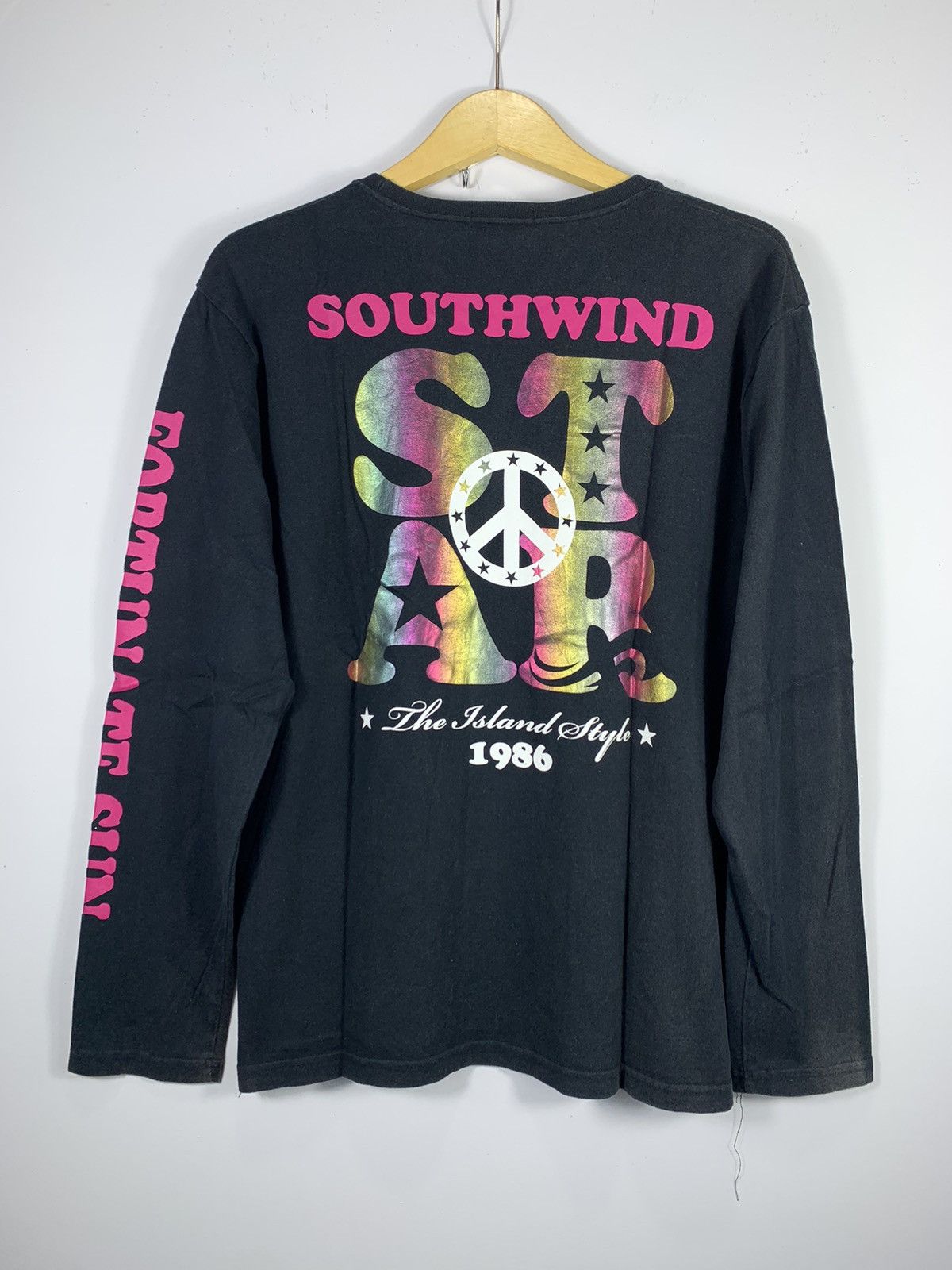 If Six Was Nine CRAZY FADED STAR PIECE SOUTHWIND JAPANESE POEM LONG SLEEVE Size US L / EU 52-54 / 3 - 2 Thumbnail