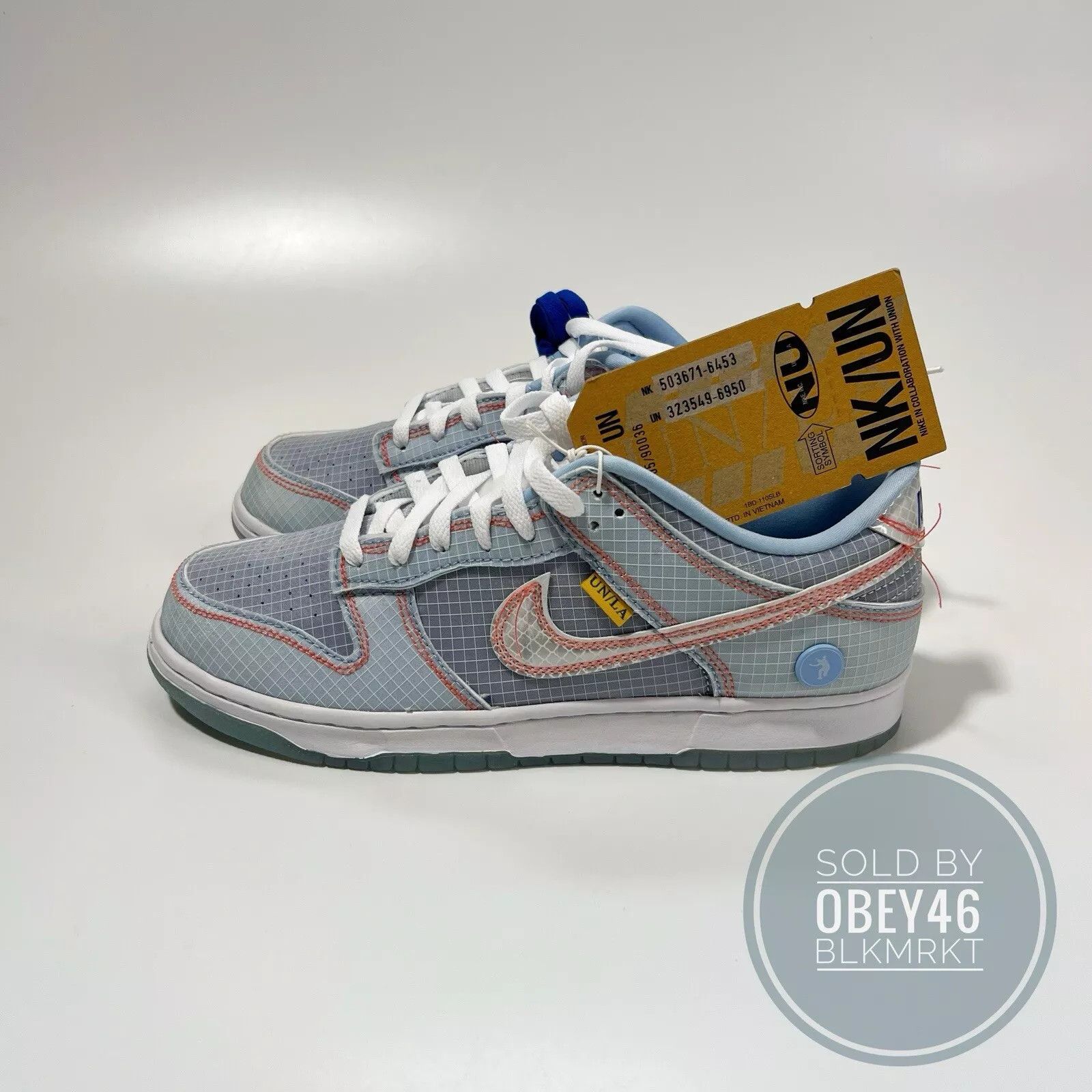 Nike Nike Dunk Low x Union LA Passport Pack Argon 9.5 Size US 9.5 / EU 42-43 - 1 Thumbnail