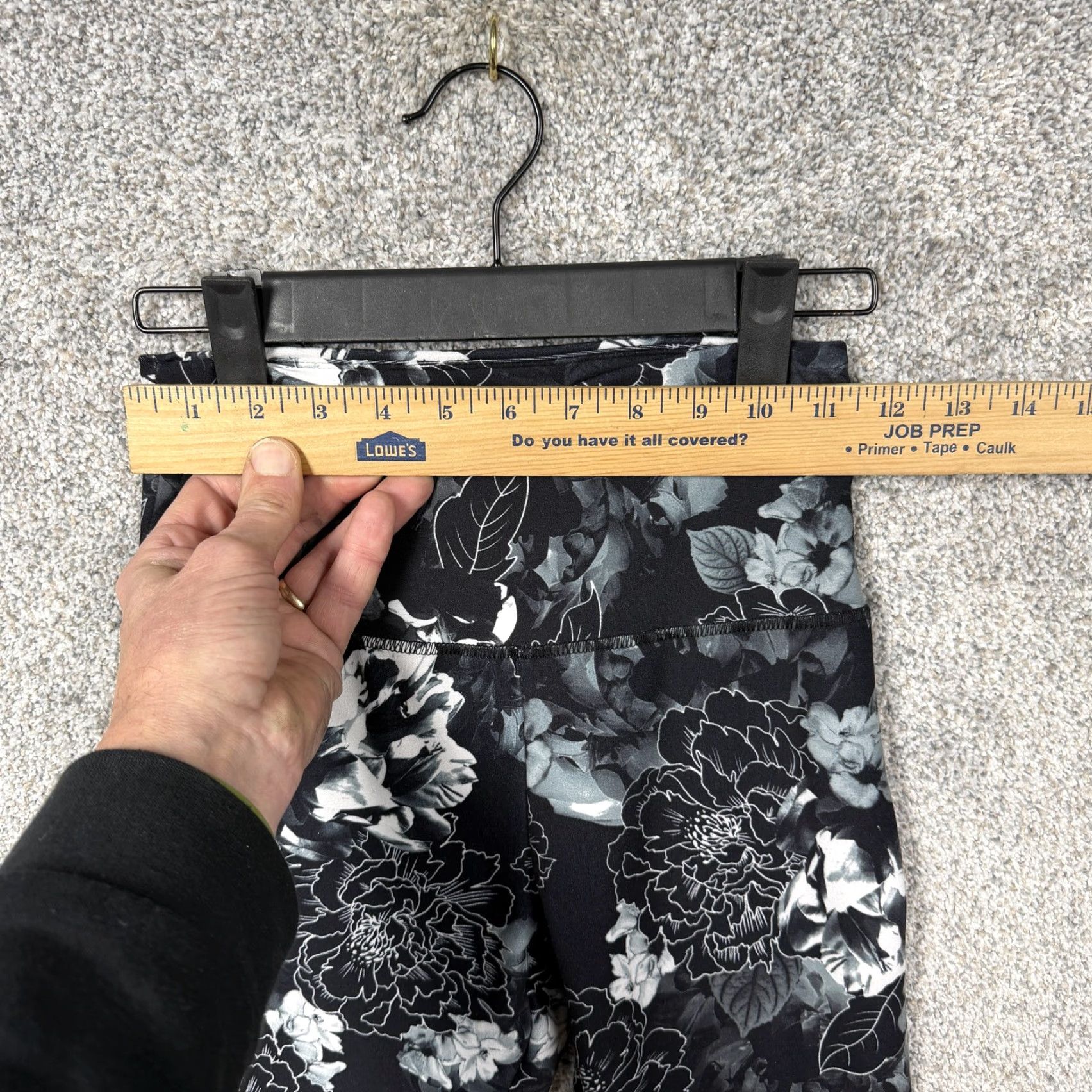 Vintage Balance Collection Leggings Womens S 23x26 Black Floral Yoga Dark Cottagecore Size 28" / US 6 / IT 42 - 2 Thumbnail